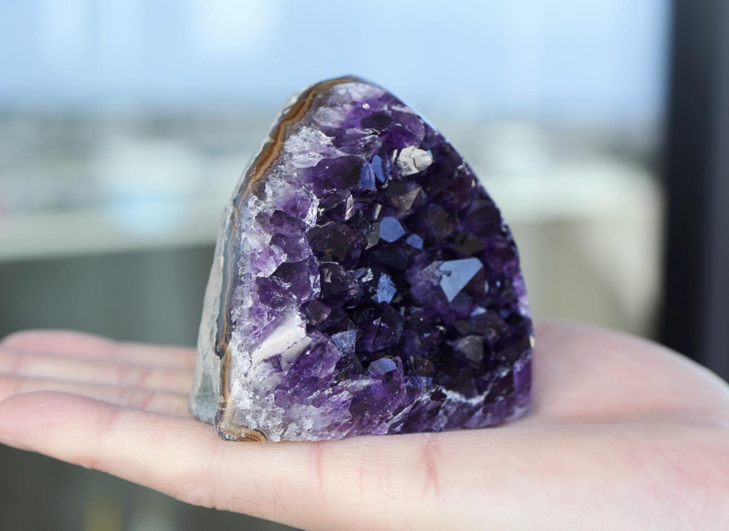 Natural Amethyst Geode Cluster 339g – Raw Purple Crystal for Home Decor & Display