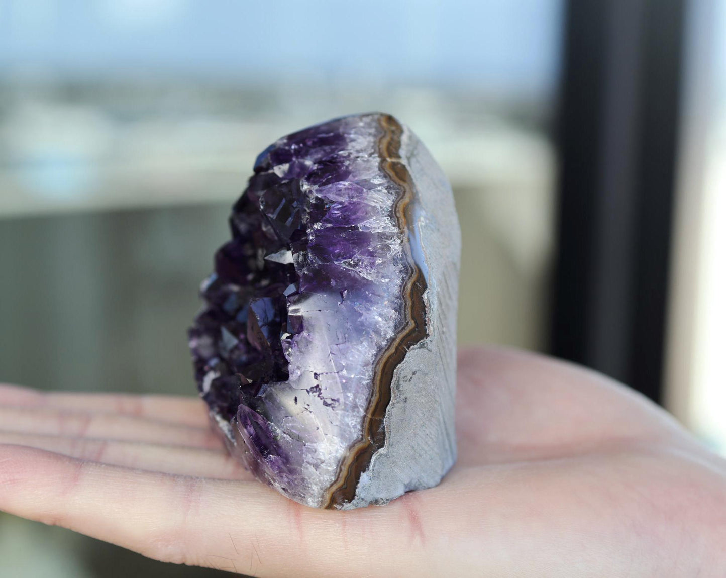 Natural Amethyst Geode Cluster 339g – Raw Purple Crystal for Home Decor & Display