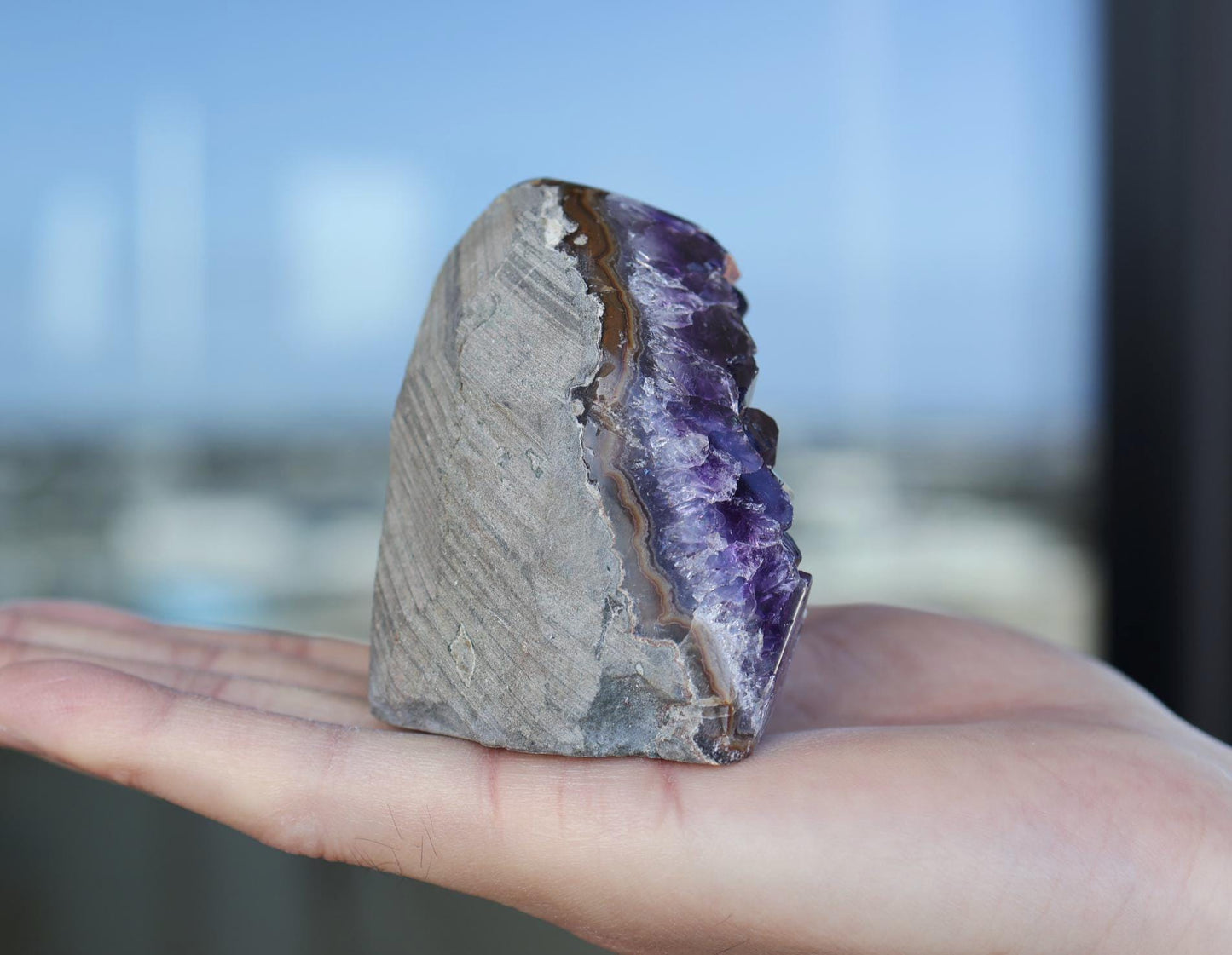 Natural Amethyst Geode Cluster 339g – Raw Purple Crystal for Home Decor & Display