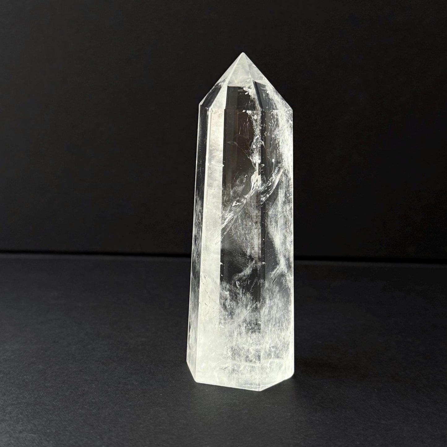 Natural Clear Quartz Tower Crystal Point 9cm Polished Quartz Generator Clear Quartz Crystal Tower 121g