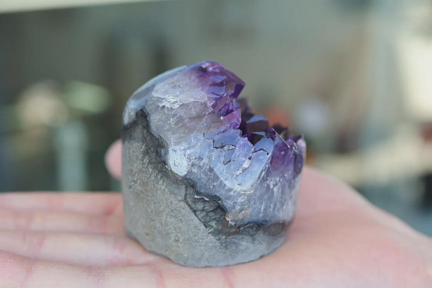 Natural Amethyst Geode Cluster – Purple Crystal Decor, Raw Quartz Gift, Home Display