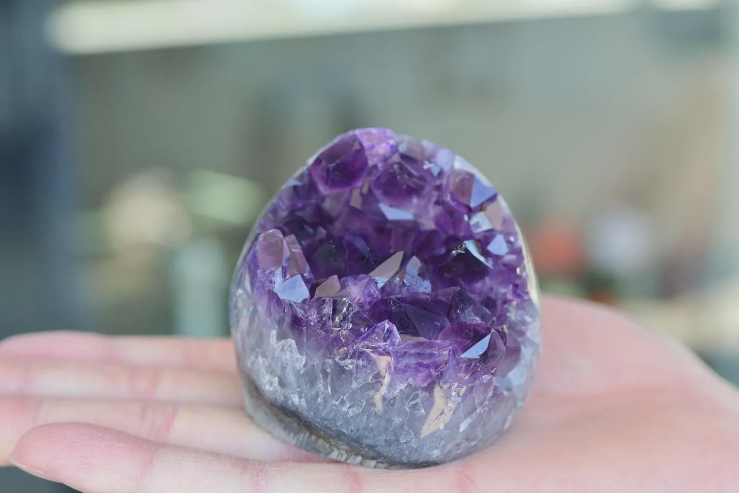 Natural Amethyst Geode Cluster – Purple Crystal Decor, Raw Quartz Gift, Home Display