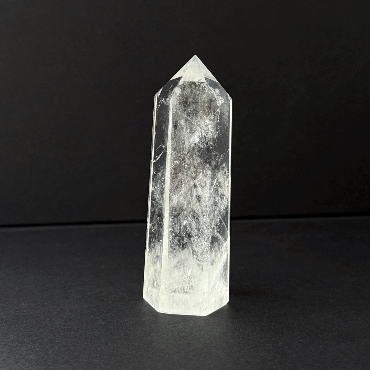 Natural Clear Quartz Tower Crystal Point 9cm Polished Quartz Generator Clear Quartz Crystal Tower 121g