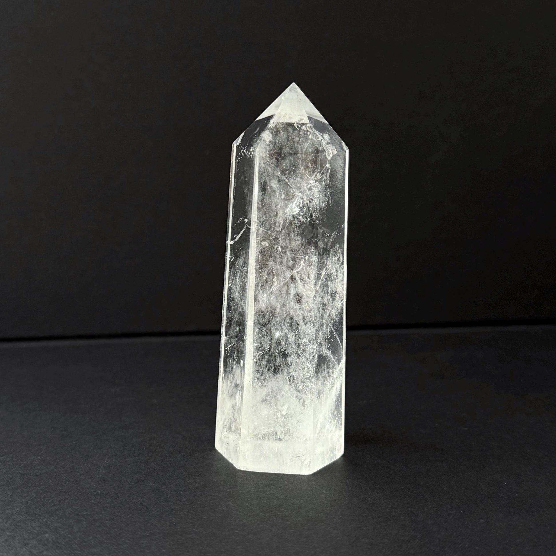 Natural Clear Quartz Tower Crystal Point 9cm Polished Quartz Generator Clear Quartz Crystal Tower 121g