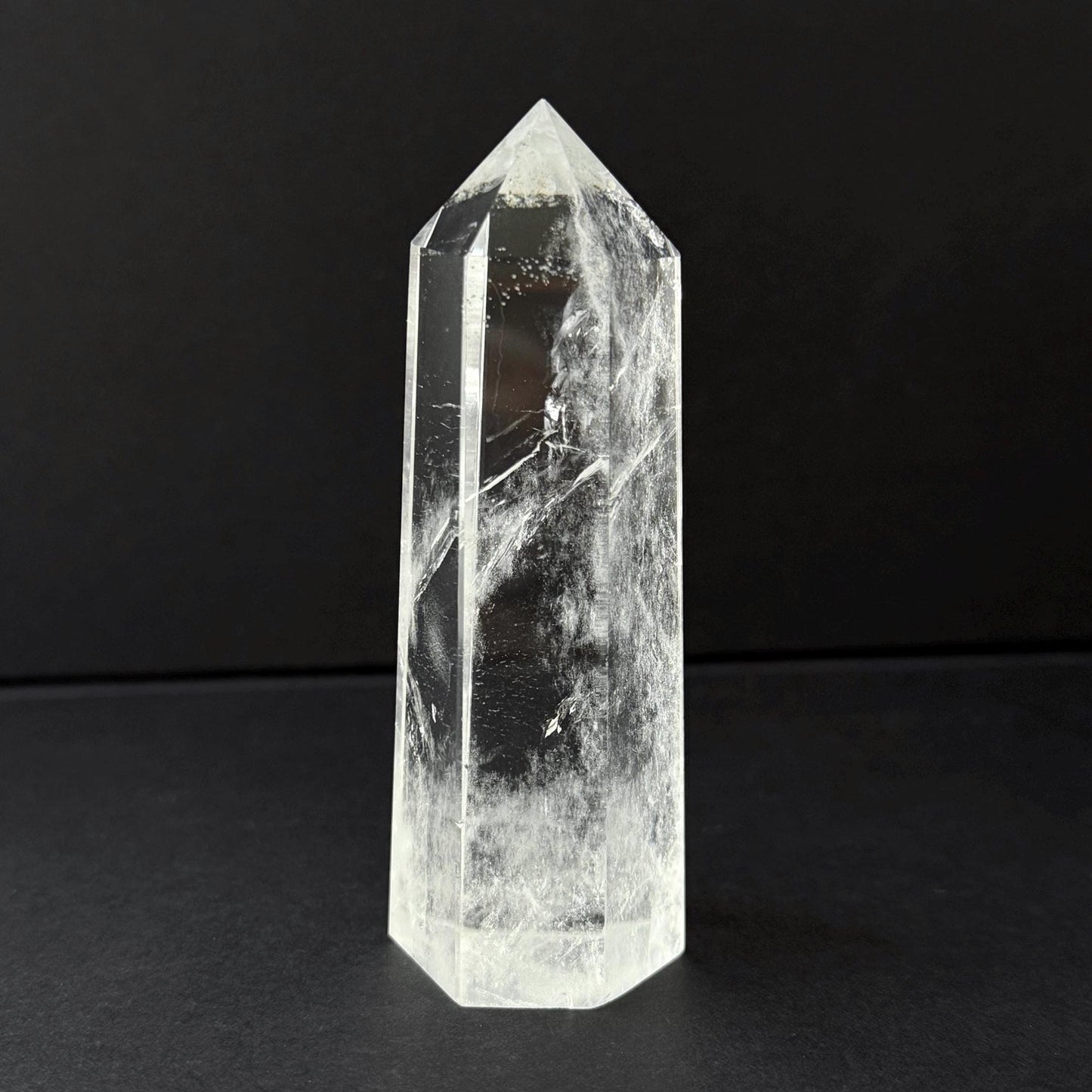 Natural Clear Quartz Tower Crystal Point 9cm Polished Quartz Generator Clear Quartz Crystal Tower 121g
