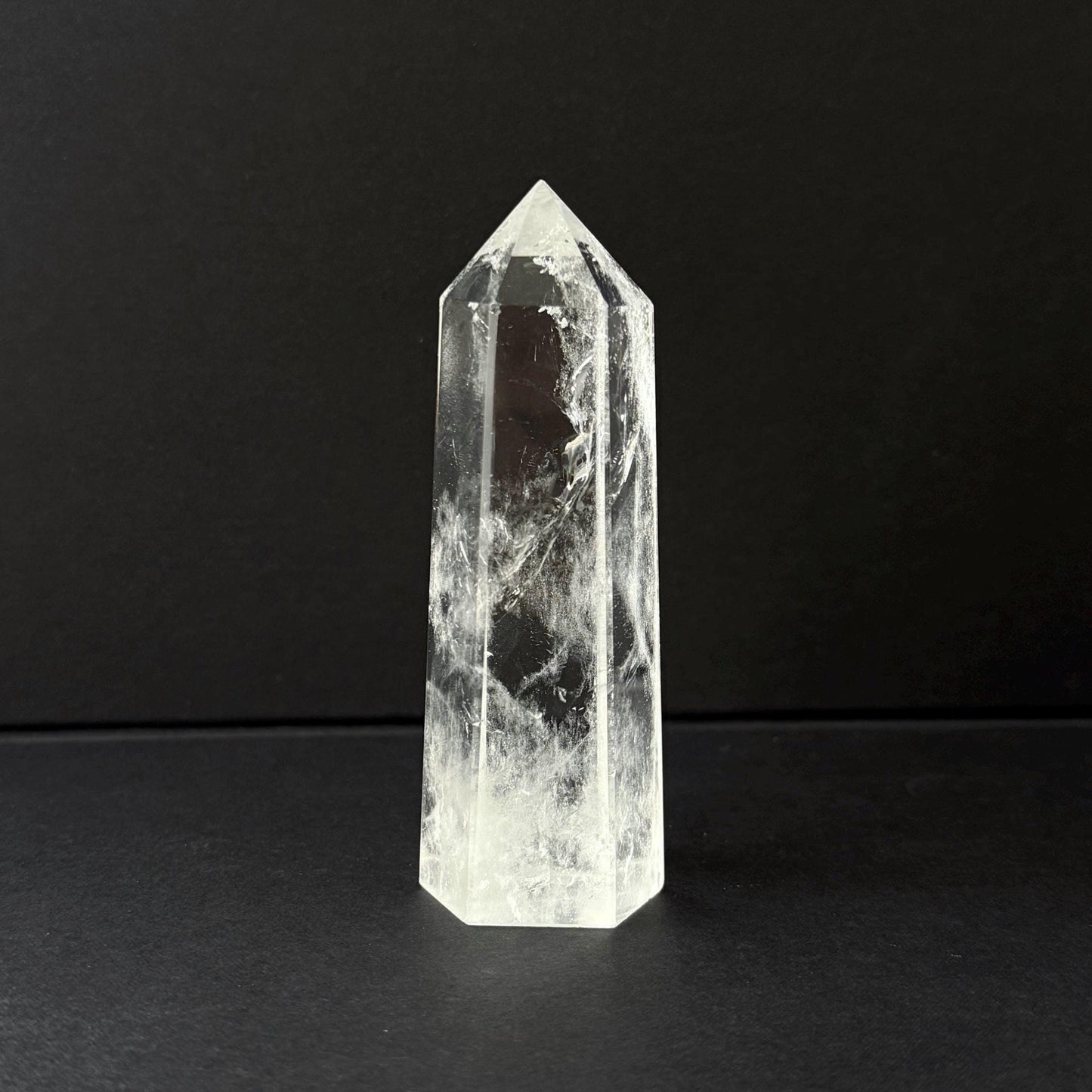 Natural Clear Quartz Tower Crystal Point 9cm Polished Quartz Generator Clear Quartz Crystal Tower 121g