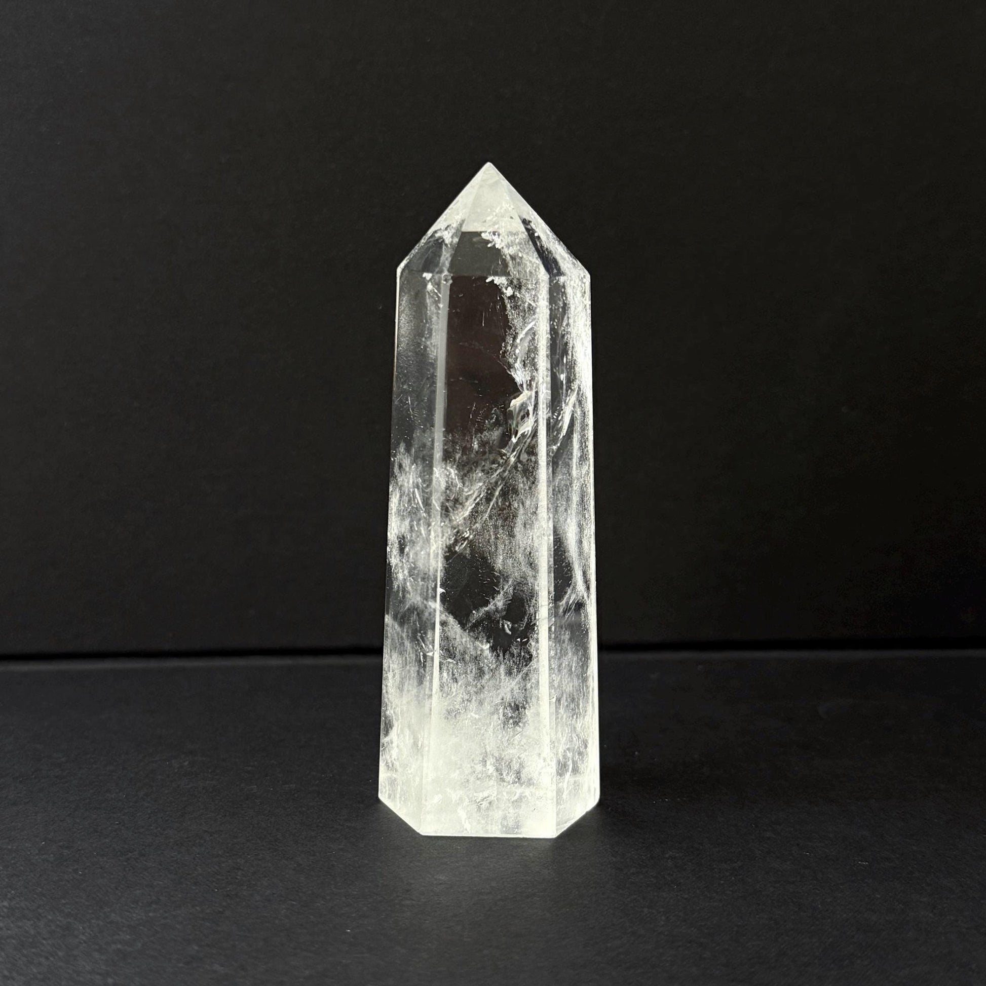 Natural Clear Quartz Tower Crystal Point 9cm Polished Quartz Generator Clear Quartz Crystal Tower 121g