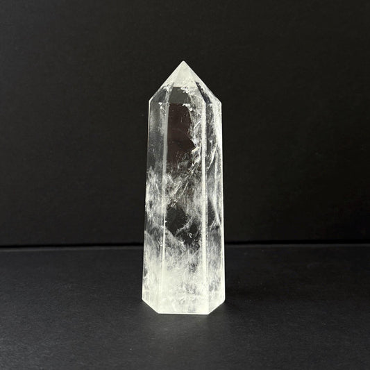 Natural Clear Quartz Tower Crystal Point 9cm Polished Quartz Generator Clear Quartz Crystal Tower 121g