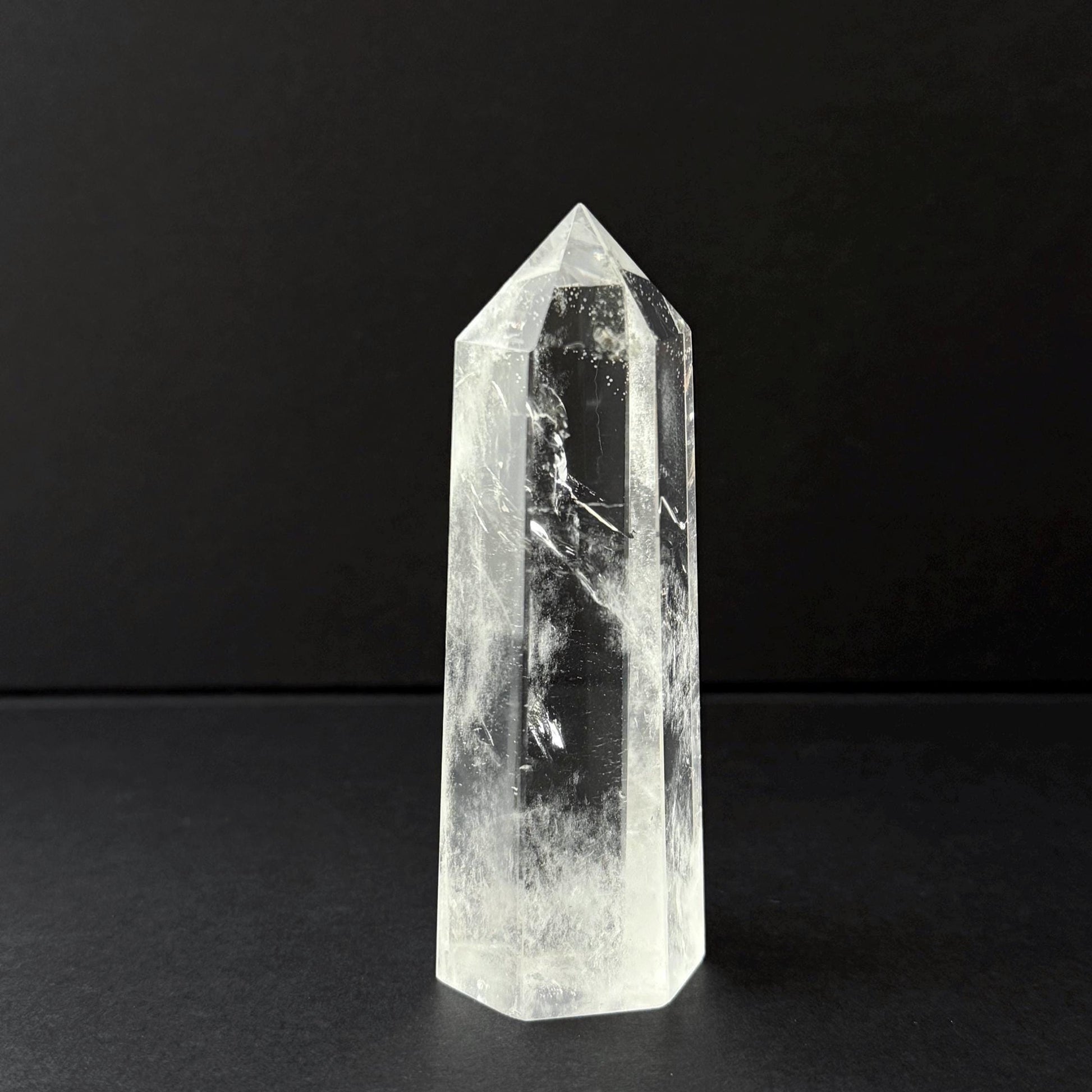 Natural Clear Quartz Tower Crystal Point 9cm Polished Quartz Generator Clear Quartz Crystal Tower 121g