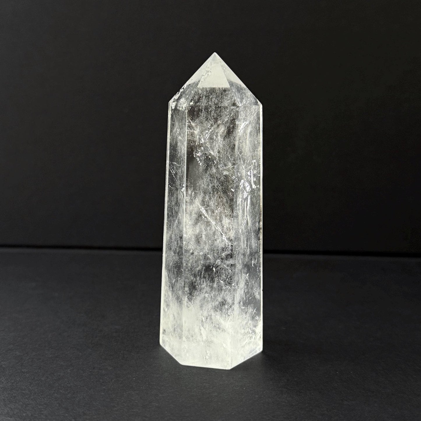 Natural Clear Quartz Tower Crystal Point 9cm Polished Quartz Generator Clear Quartz Crystal Tower 121g