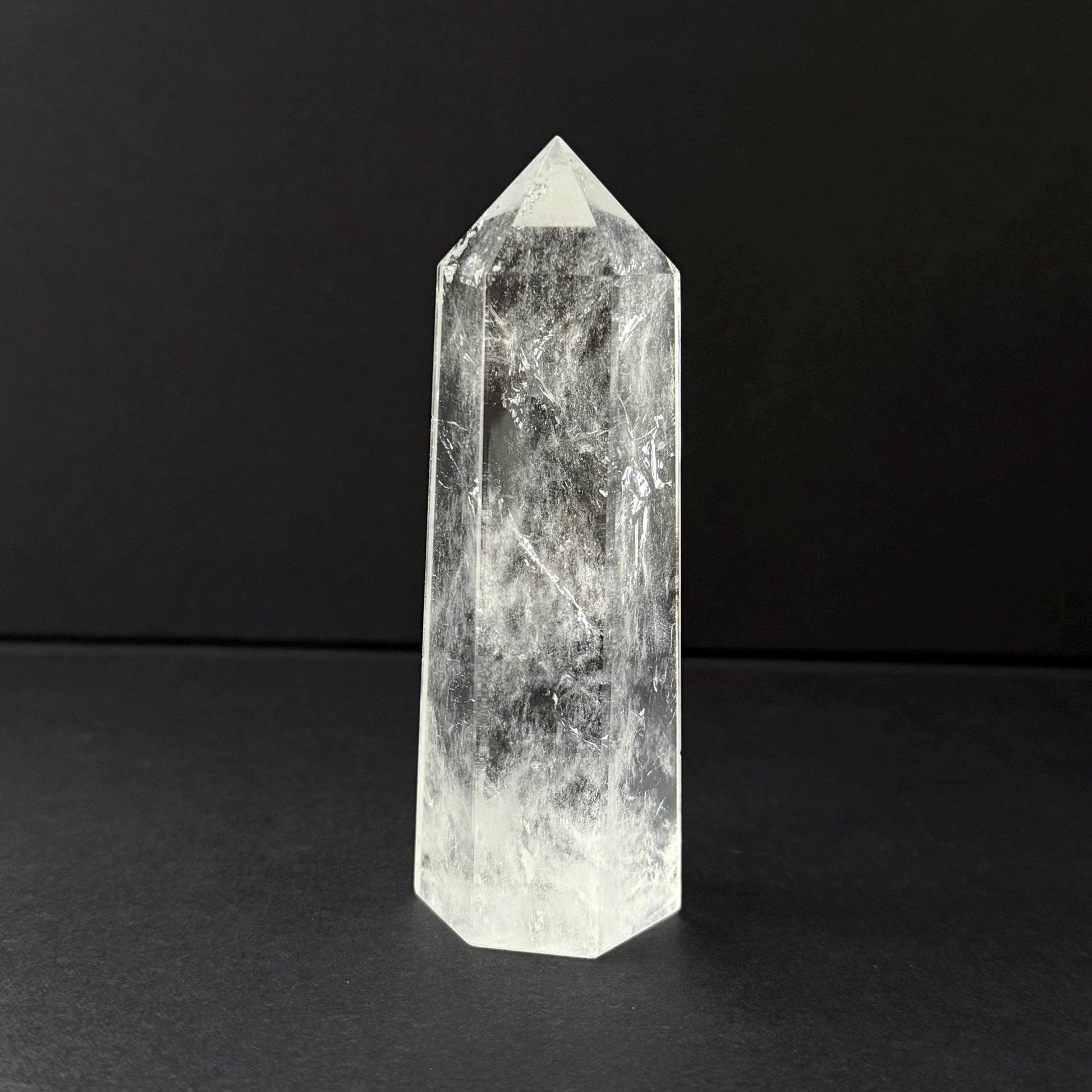 Natural Clear Quartz Tower Crystal Point 9cm Polished Quartz Generator Clear Quartz Crystal Tower 121g