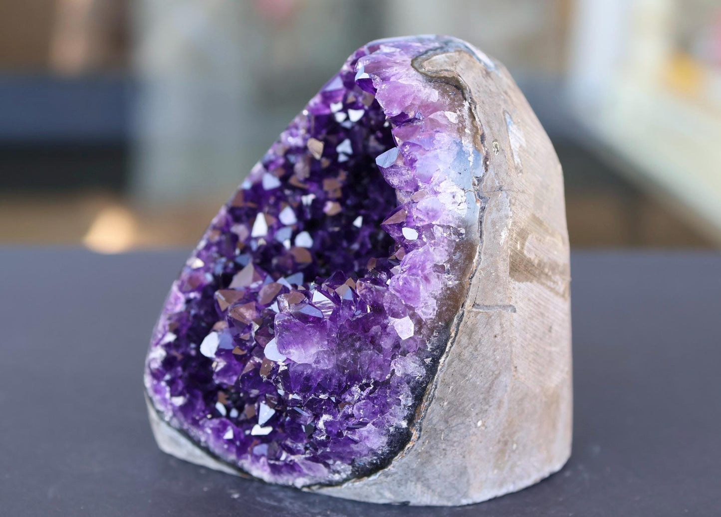 Large Uruguay Amethyst Geode 930g | Deep Purple Crystal Cluster | Natural Druzy Quartz Display Piece | One of a Kind Crystal Decor