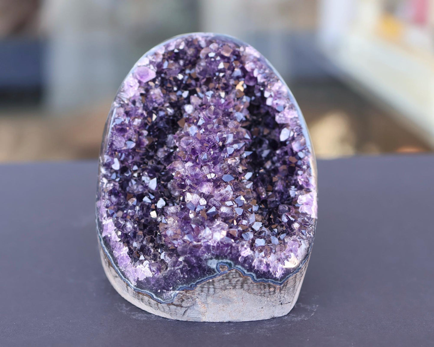 Deep Purple Uruguay Amethyst Geode Cluster Natural Crystal Cave Quartz Display Stone Collector Gift 755g