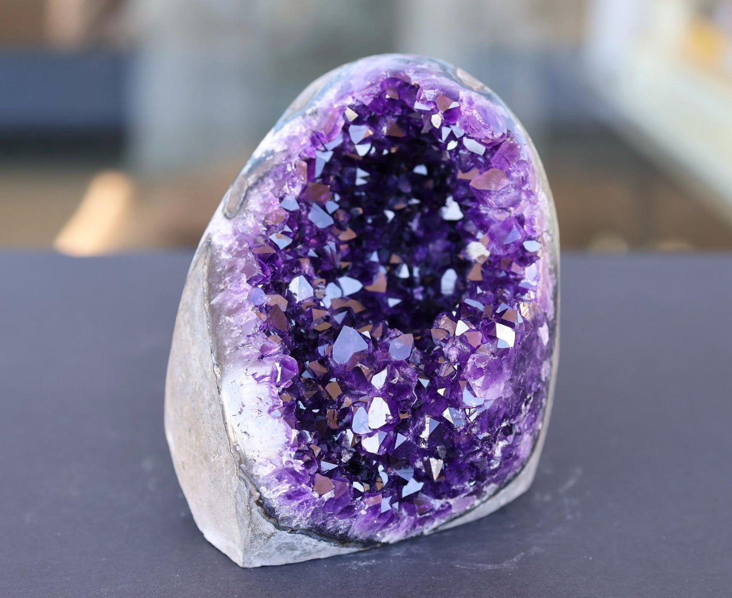 Large Uruguay Amethyst Geode 930g | Deep Purple Crystal Cluster | Natural Druzy Quartz Display Piece | One of a Kind Crystal Decor
