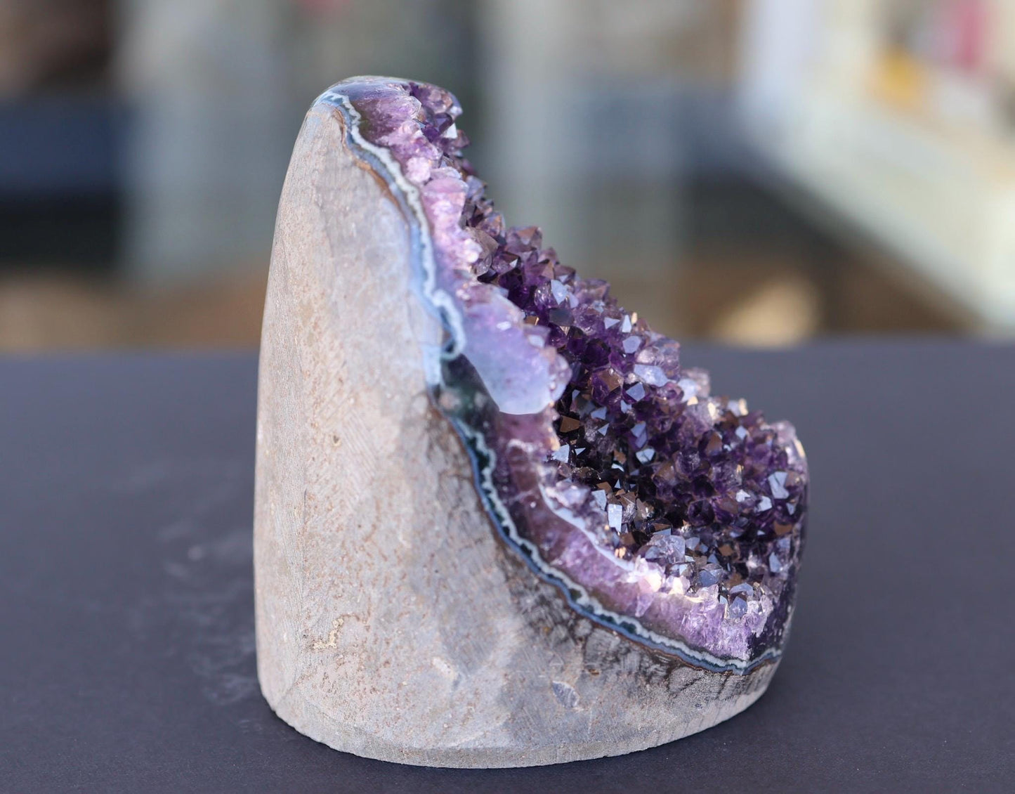 Deep Purple Uruguay Amethyst Geode Cluster Natural Crystal Cave Quartz Display Stone Collector Gift 755g