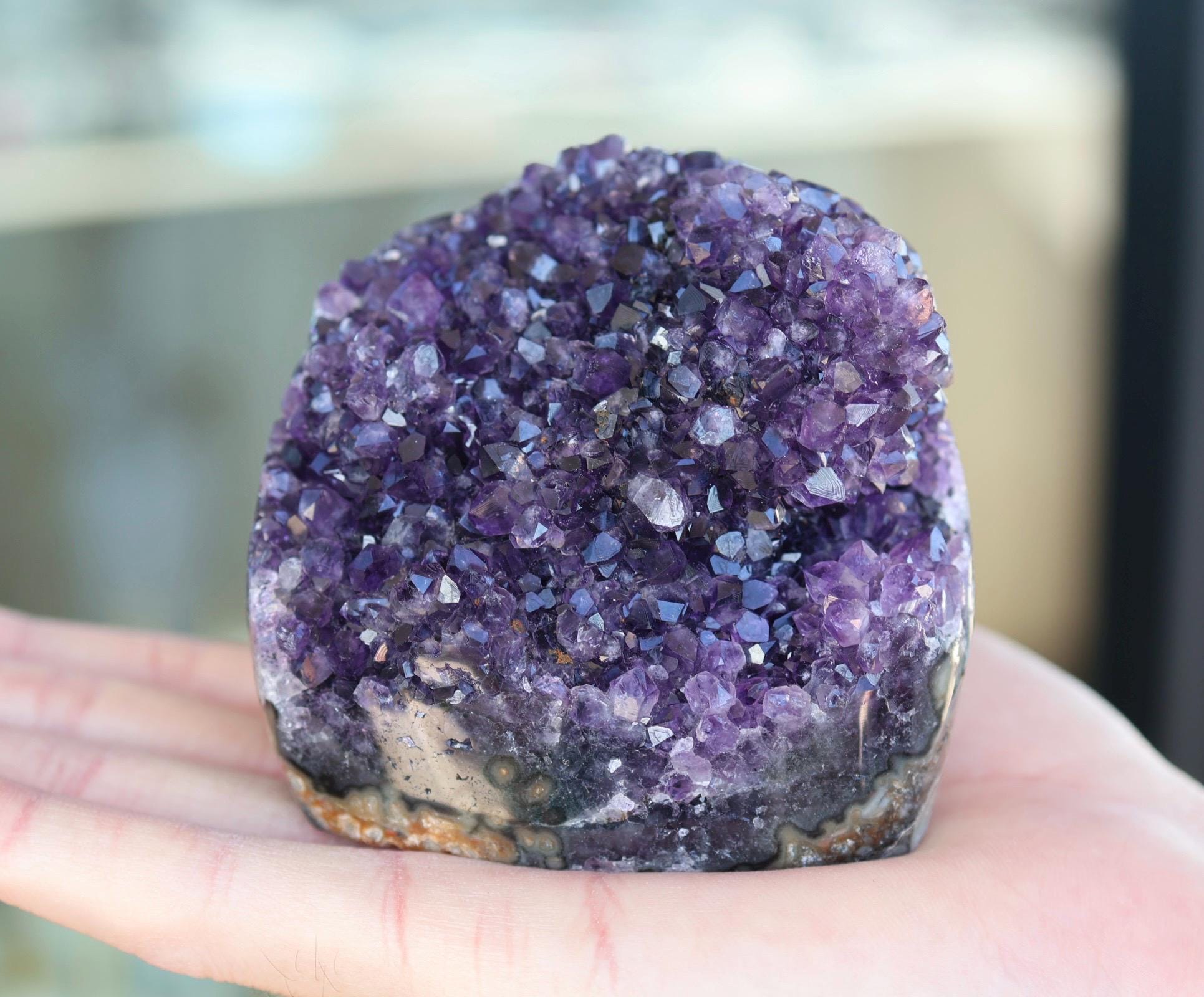 Uruguay Amethyst Cluster, Deep Purple Amethyst Druzy, Natural Crystal Specimen, Amethyst Home Decor, Crystal Gift for Her, 545g