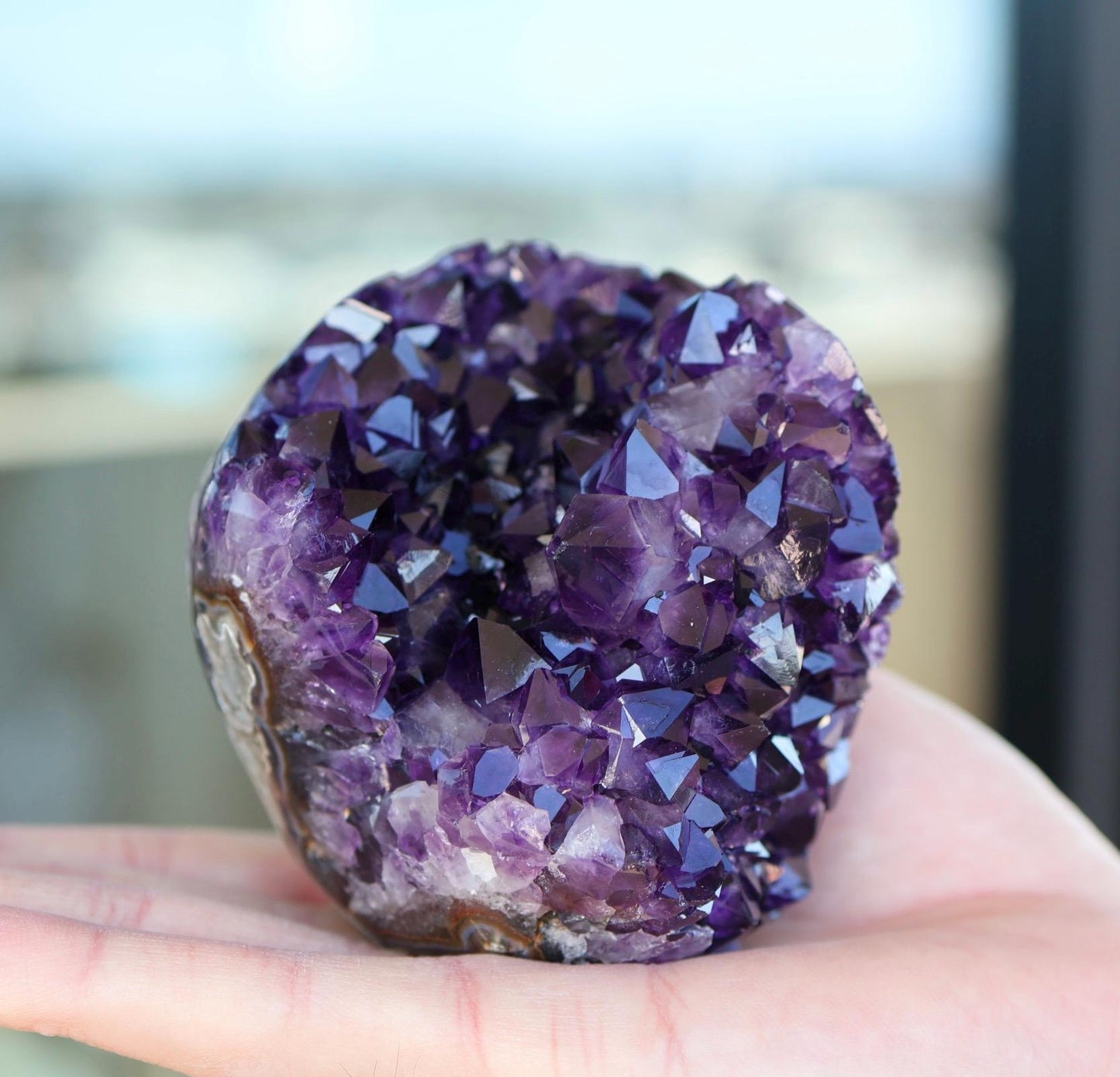 Deep Purple Amethyst Geode 515g | High Grade Uruguay Crystal Cluster | Natural Druzy Display Piece | Unique Crystal Decor