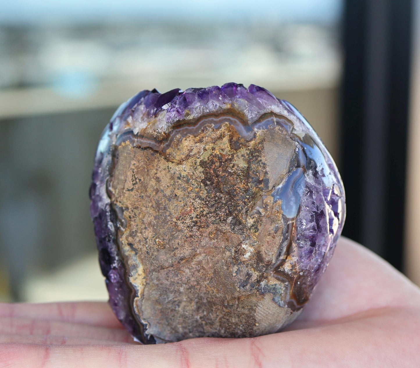 Deep Purple Amethyst Geode 515g | High Grade Uruguay Crystal Cluster | Natural Druzy Display Piece | Unique Crystal Decor