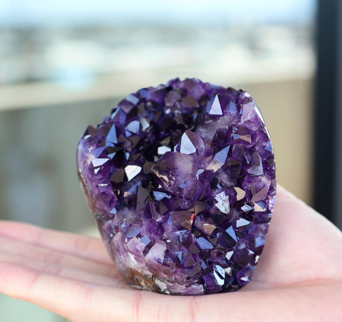 Deep Purple Amethyst Geode 515g | High Grade Uruguay Crystal Cluster | Natural Druzy Display Piece | Unique Crystal Decor
