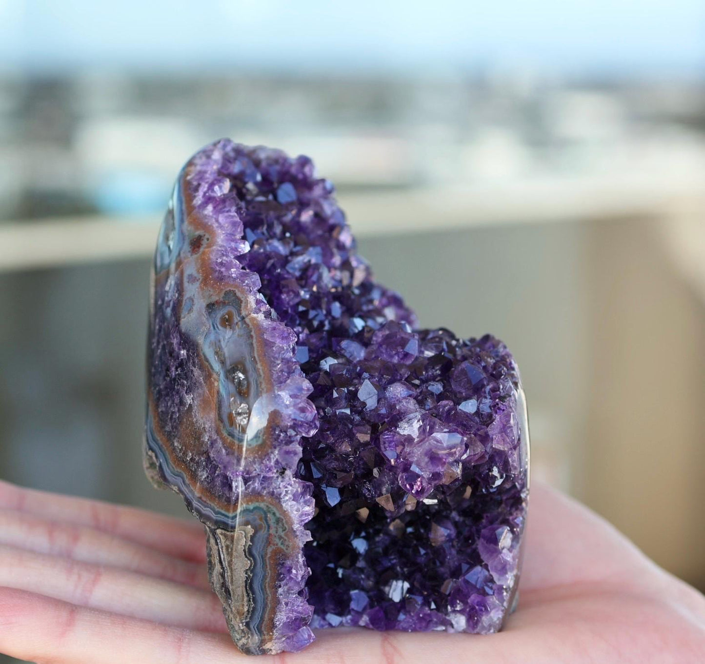 Uruguay Amethyst Cathedral, Deep Purple Amethyst Geode, Natural Crystal Specimen, Druzy Crystal Cluster, Amethyst Home Decor, Gift for Her