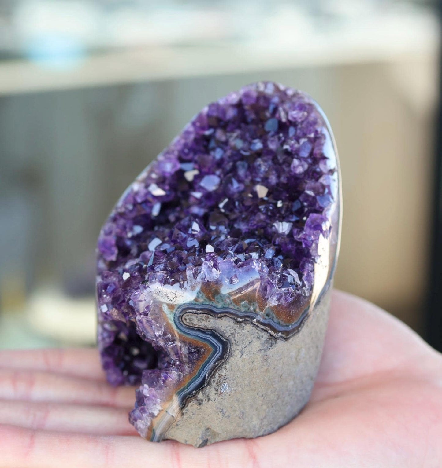Uruguay Amethyst Cathedral, Deep Purple Amethyst Geode, Natural Crystal Specimen, Druzy Crystal Cluster, Amethyst Home Decor, Gift for Her