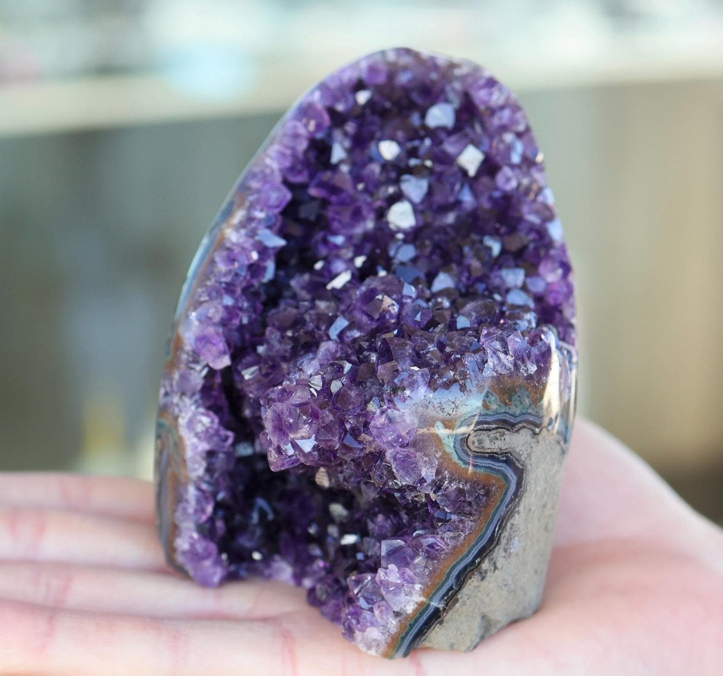 Uruguay Amethyst Cathedral, Deep Purple Amethyst Geode, Natural Crystal Specimen, Druzy Crystal Cluster, Amethyst Home Decor, Gift for Her