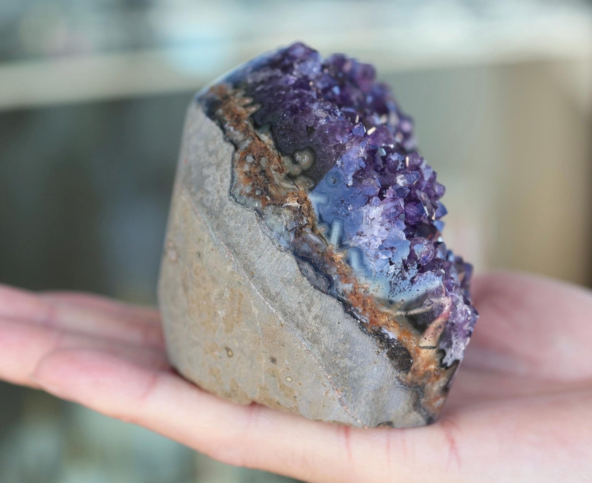 Uruguay Amethyst Cluster, Deep Purple Amethyst Druzy, Natural Crystal Specimen, Amethyst Home Decor, Crystal Gift for Her, 545g