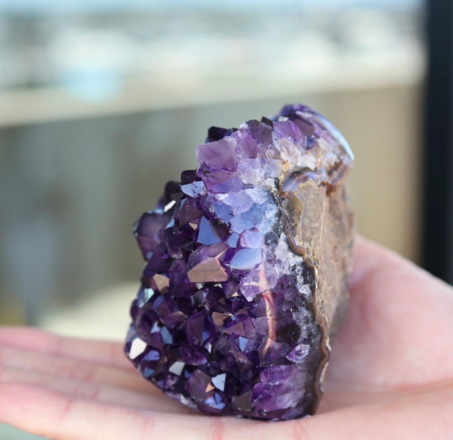 Deep Purple Amethyst Geode 515g | High Grade Uruguay Crystal Cluster | Natural Druzy Display Piece | Unique Crystal Decor
