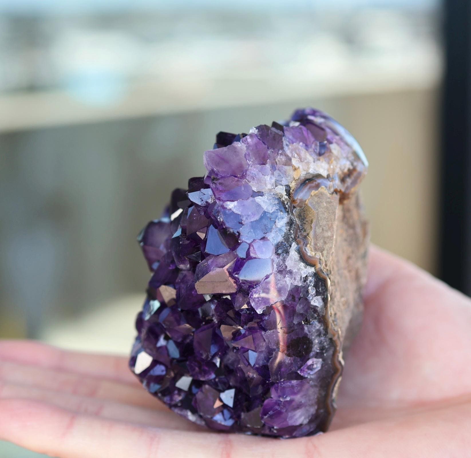 Deep Purple Amethyst Geode 515g | High Grade Uruguay Crystal Cluster | Natural Druzy Display Piece | Unique Crystal Decor