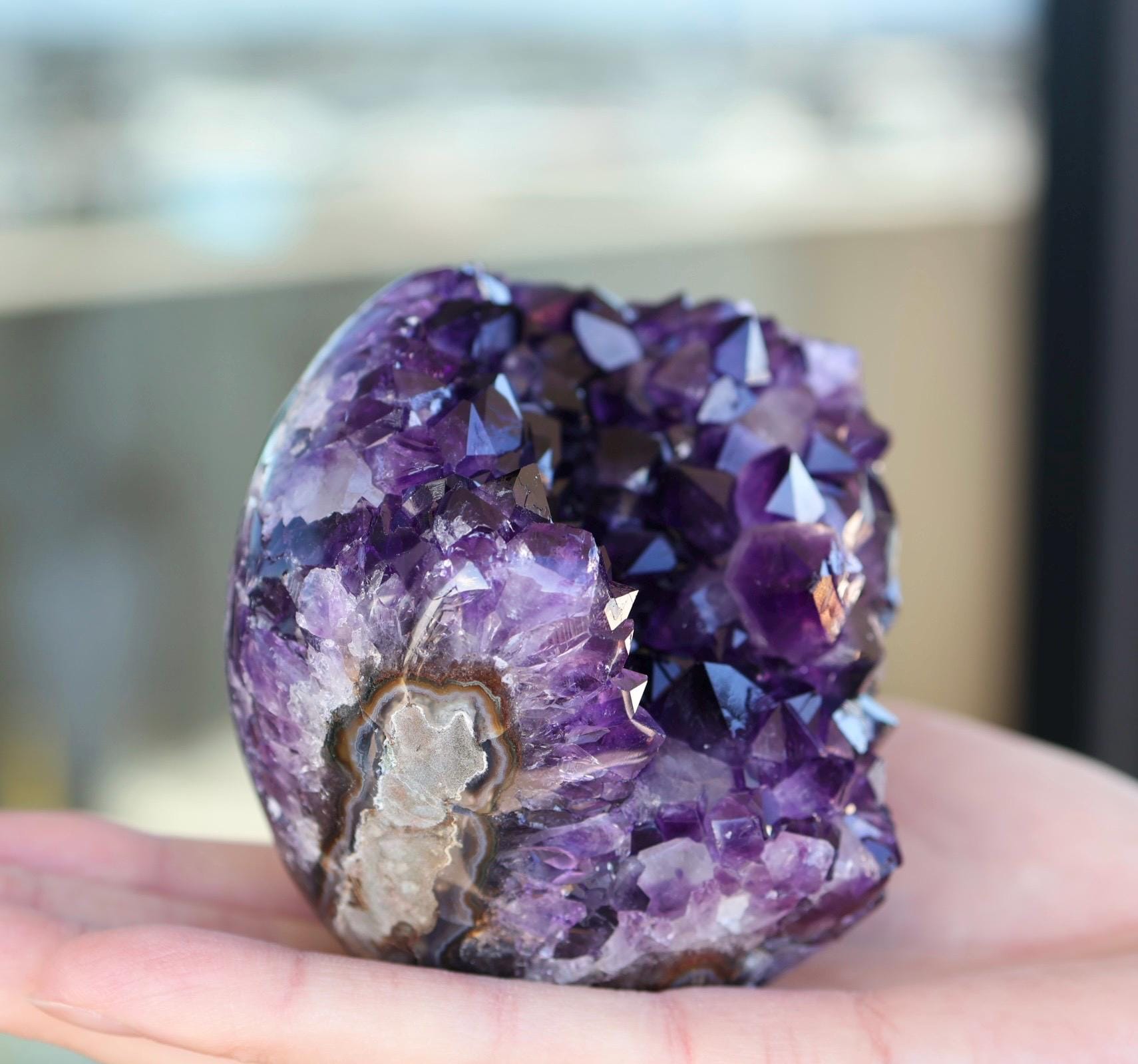 Deep Purple Amethyst Geode 515g | High Grade Uruguay Crystal Cluster | Natural Druzy Display Piece | Unique Crystal Decor