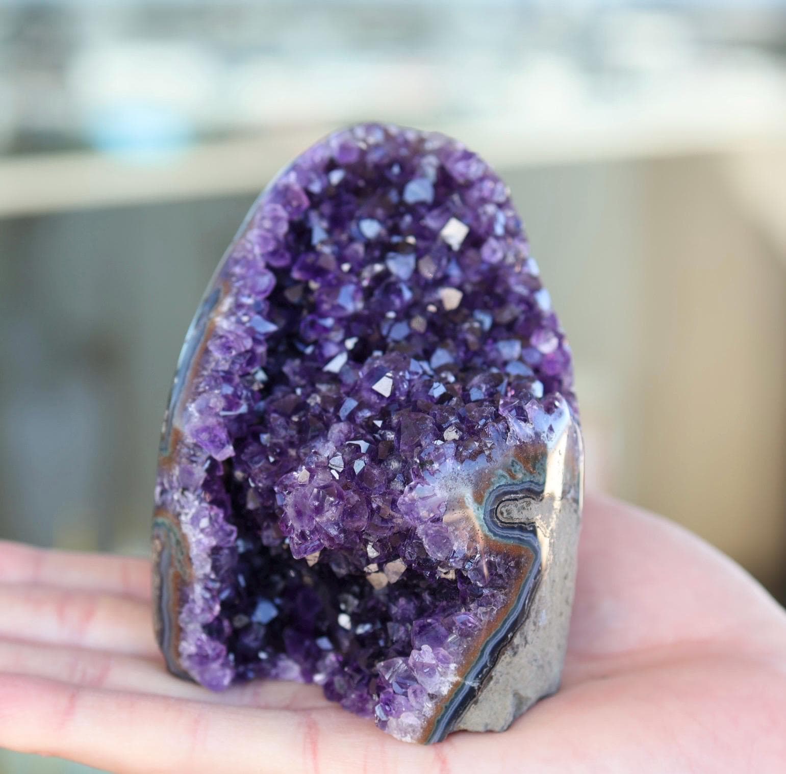 Uruguay Amethyst Cathedral, Deep Purple Amethyst Geode, Natural Crystal Specimen, Druzy Crystal Cluster, Amethyst Home Decor, Gift for Her