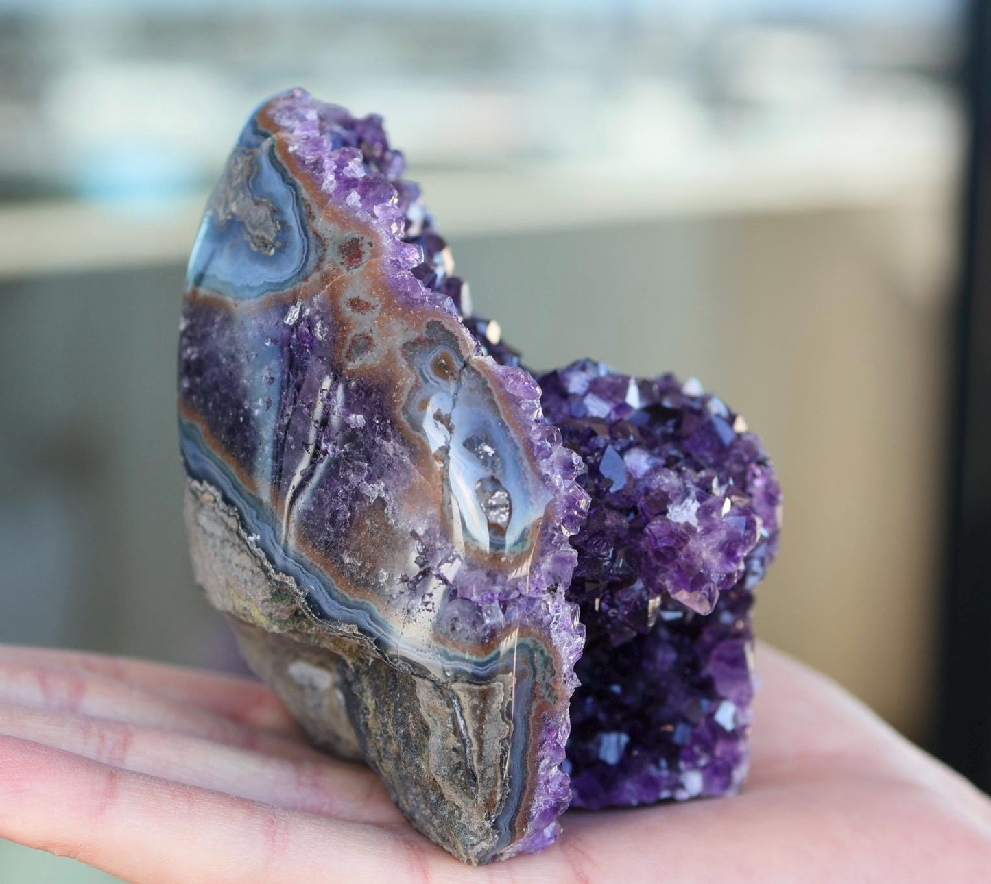 Uruguay Amethyst Cathedral, Deep Purple Amethyst Geode, Natural Crystal Specimen, Druzy Crystal Cluster, Amethyst Home Decor, Gift for Her