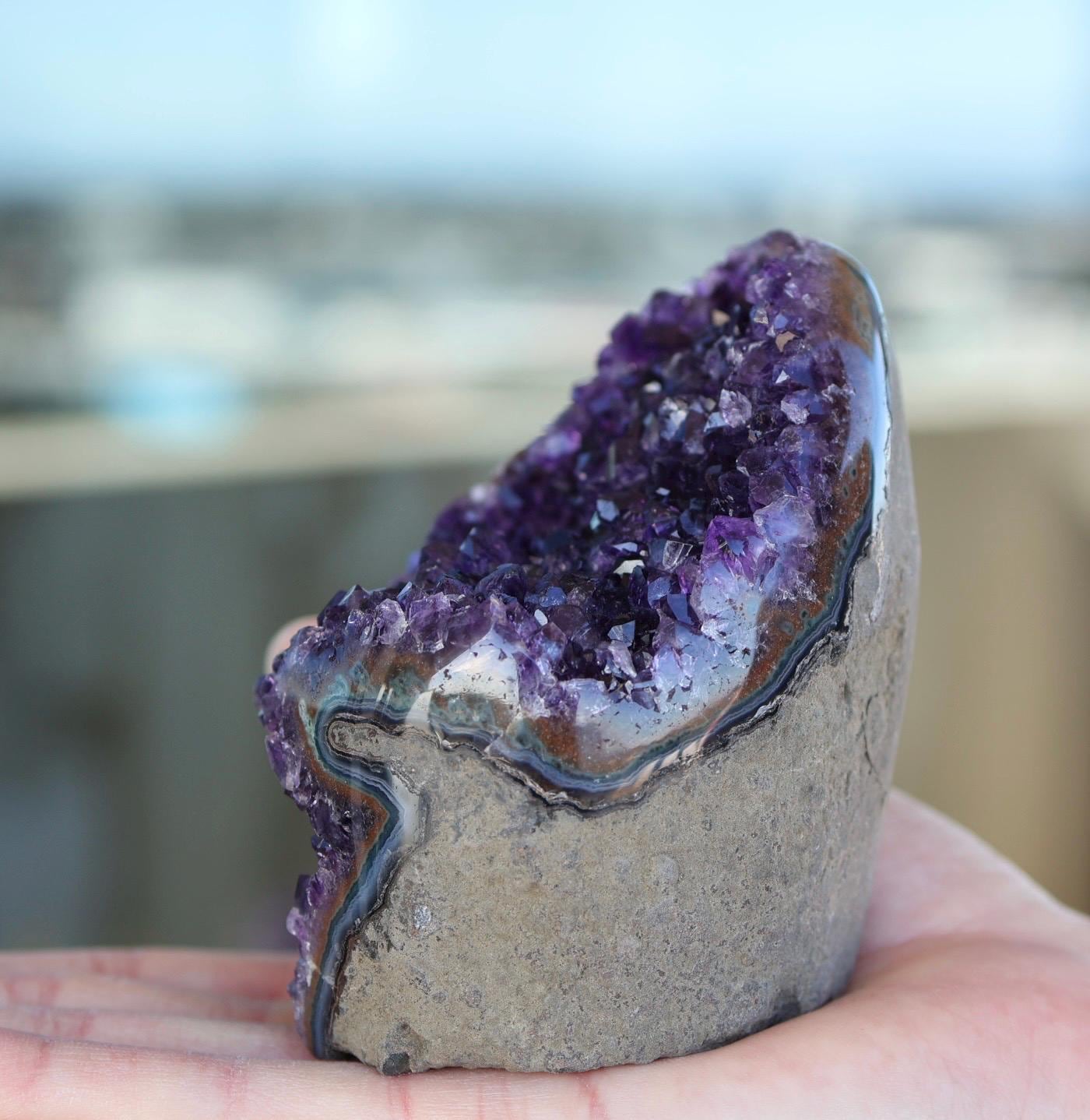 Uruguay Amethyst Cathedral, Deep Purple Amethyst Geode, Natural Crystal Specimen, Druzy Crystal Cluster, Amethyst Home Decor, Gift for Her