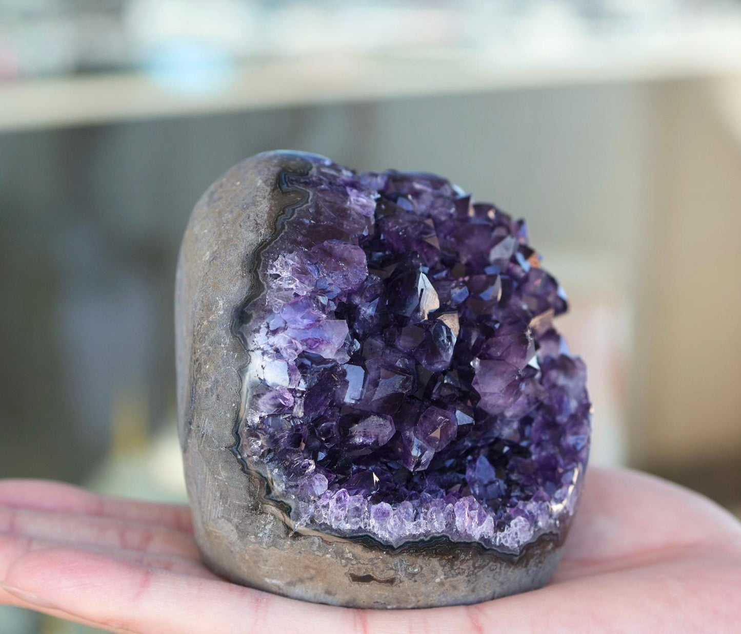 Uruguay Amethyst Geode, Deep Purple Crystal Cluster, Natural Amethyst Cathedral, Collector Crystal Specimen, Luxury Home Decor