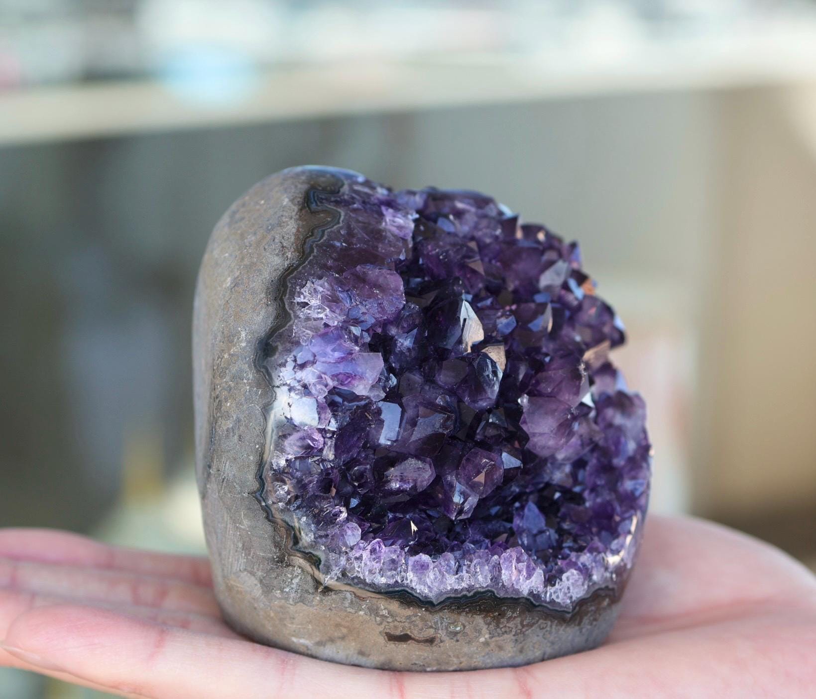 Uruguay Amethyst Geode, Deep Purple Crystal Cluster, Natural Amethyst Cathedral, Collector Crystal Specimen, Luxury Home Decor