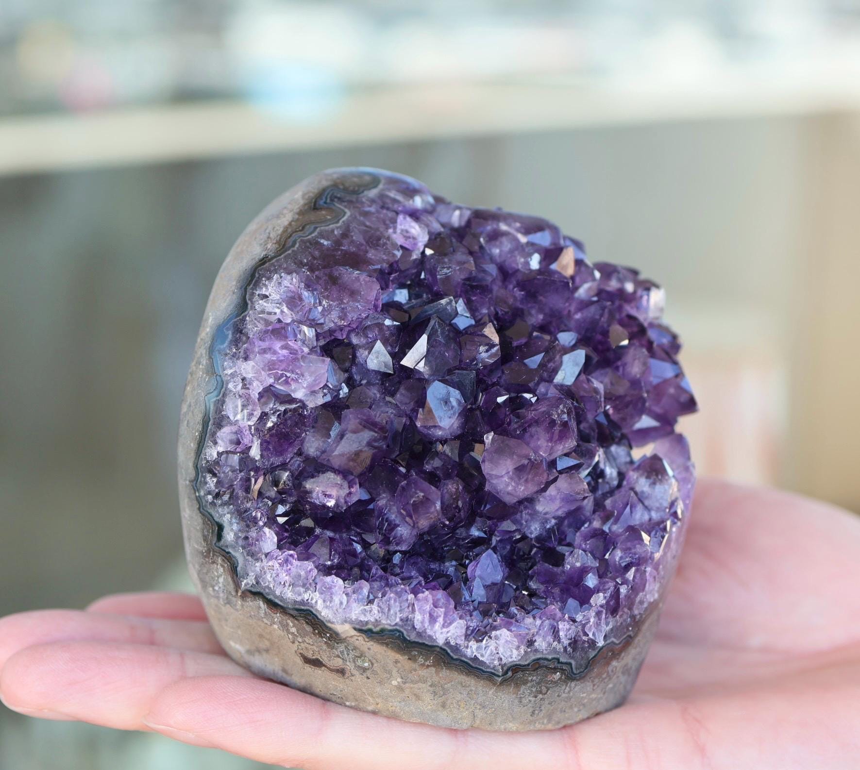 Uruguay Amethyst Geode, Deep Purple Crystal Cluster, Natural Amethyst Cathedral, Collector Crystal Specimen, Luxury Home Decor