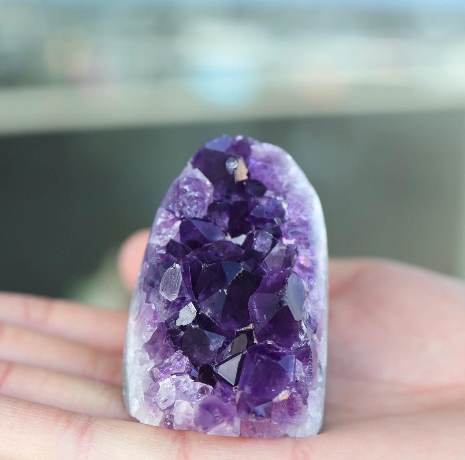 Natural Uruguay Amethyst Geode | Deep Purple Large Crystal Cluster | Standing Crystal Cave | One of a Kind Home Decor | 169g