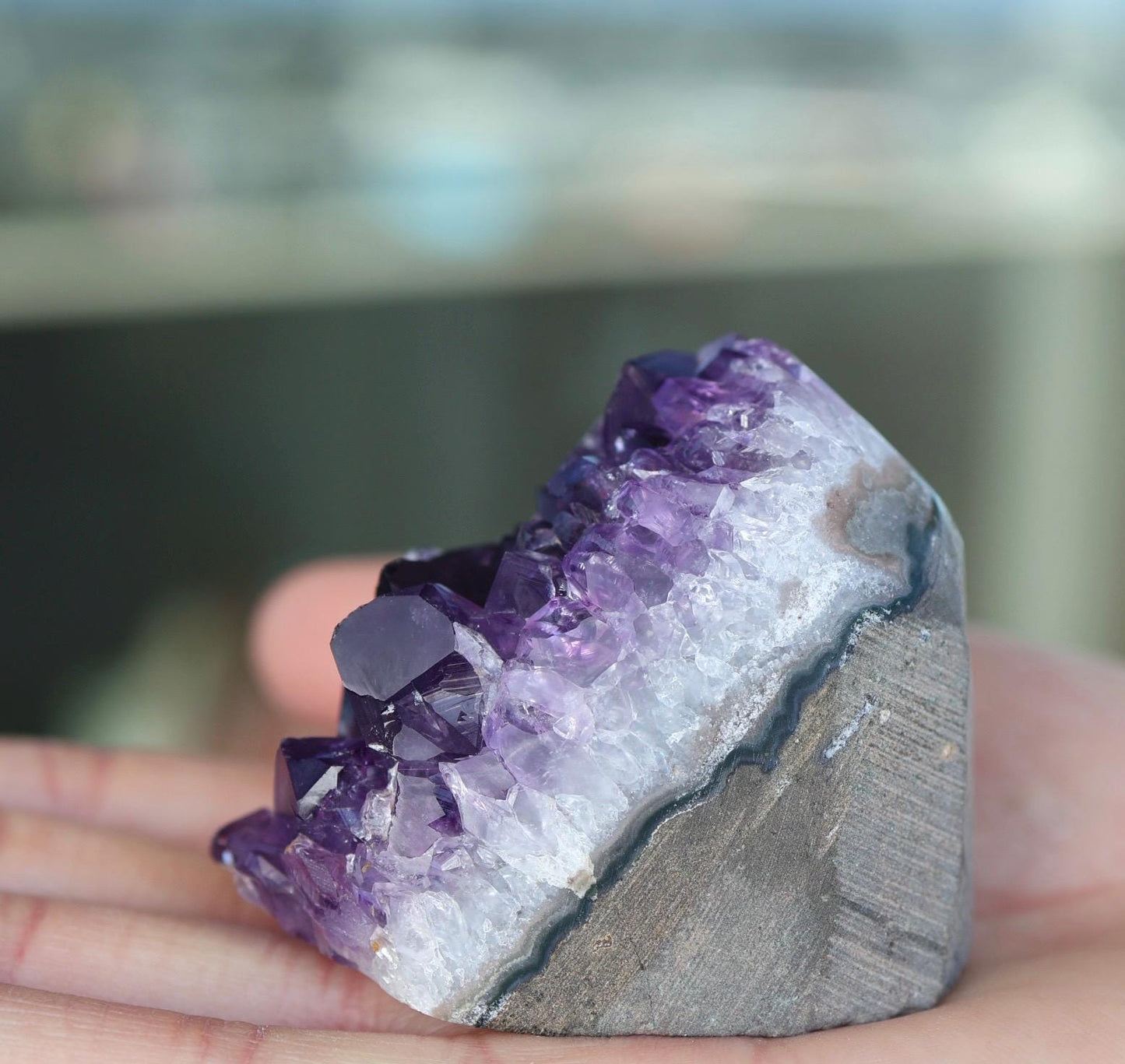 Natural Uruguay Amethyst Geode | Deep Purple Large Crystal Cluster | Standing Crystal Cave | One of a Kind Home Decor | 169g