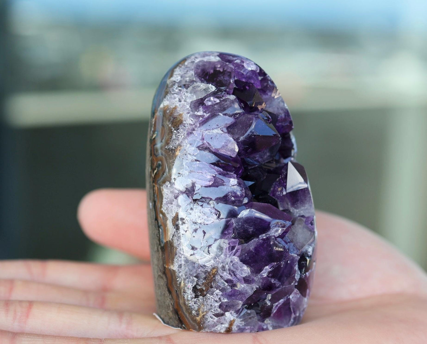 Deep Purple Uruguay Amethyst Geode | Natural Crystal Cave | Standing Amethyst Decor | One of a Kind | 234g