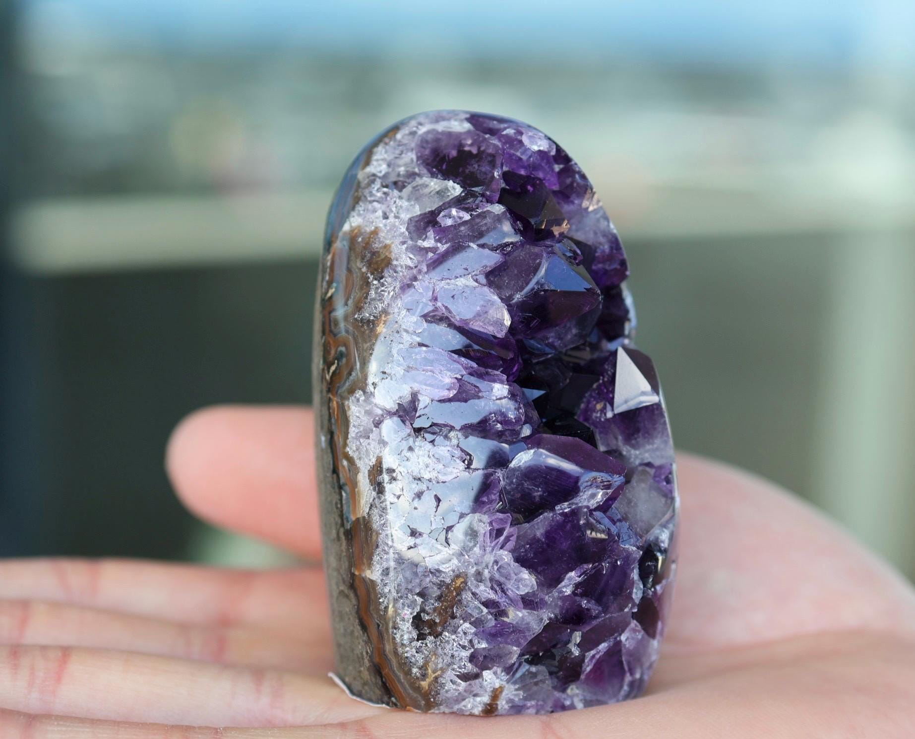 Deep Purple Uruguay Amethyst Geode | Natural Crystal Cave | Standing Amethyst Decor | One of a Kind | 234g