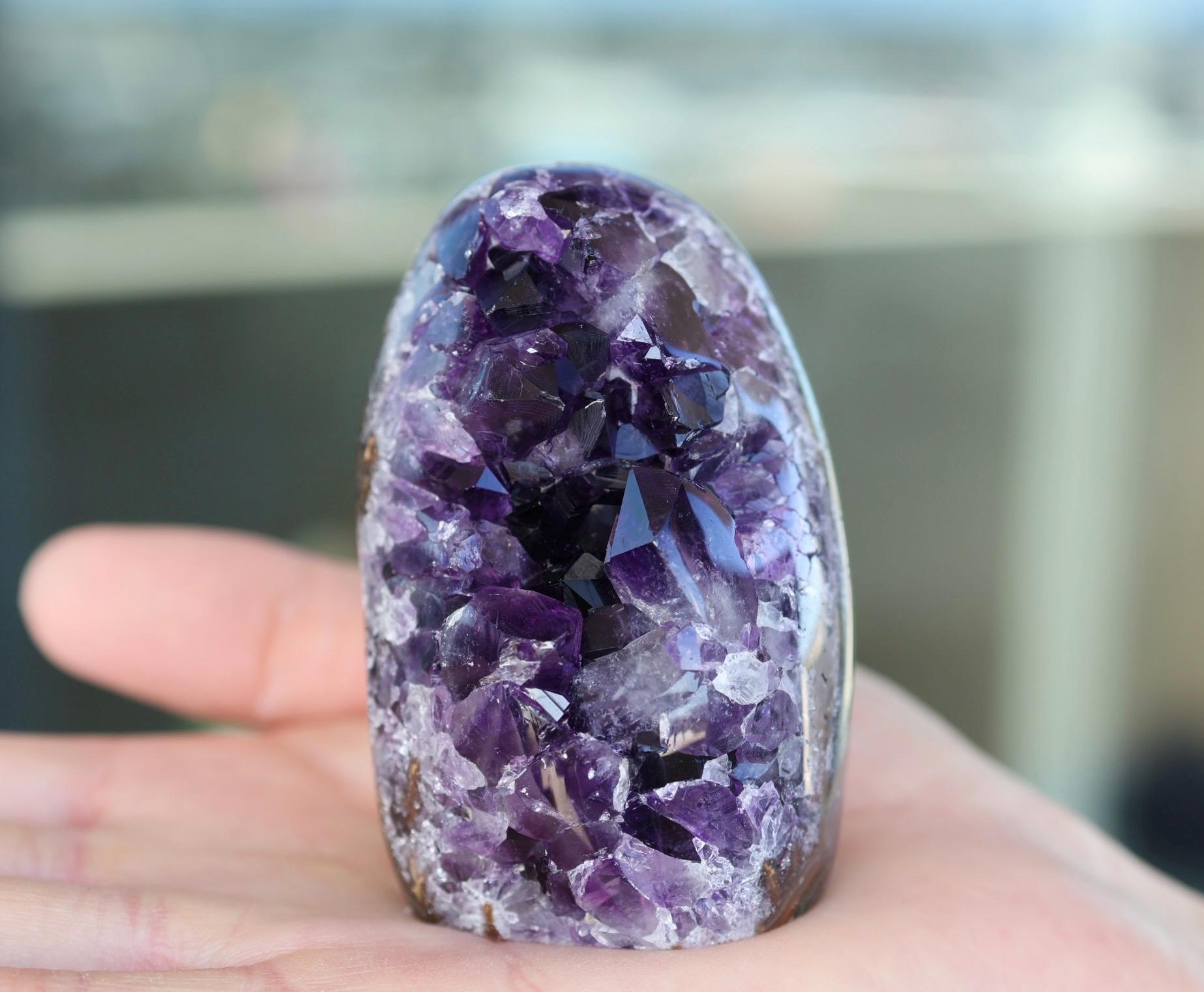 Deep Purple Uruguay Amethyst Geode | Natural Crystal Cave | Standing Amethyst Decor | One of a Kind | 234g