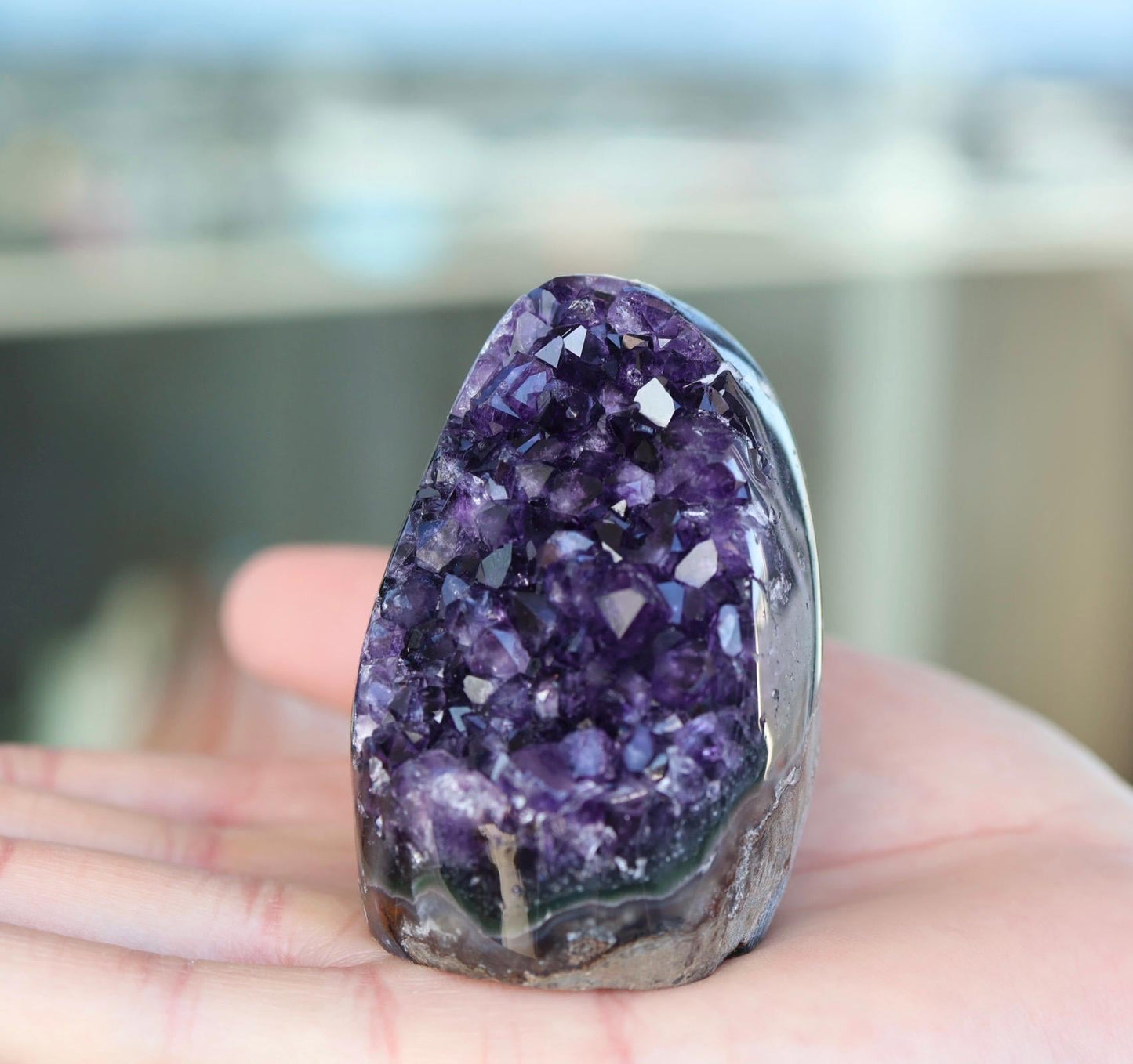 Natural Amethyst Geode 205g, Deep Purple Crystal Cluster, Freeform Amethyst, Druzy Quartz Crystal, Home Decor, Shelf Decor, Gift for Her