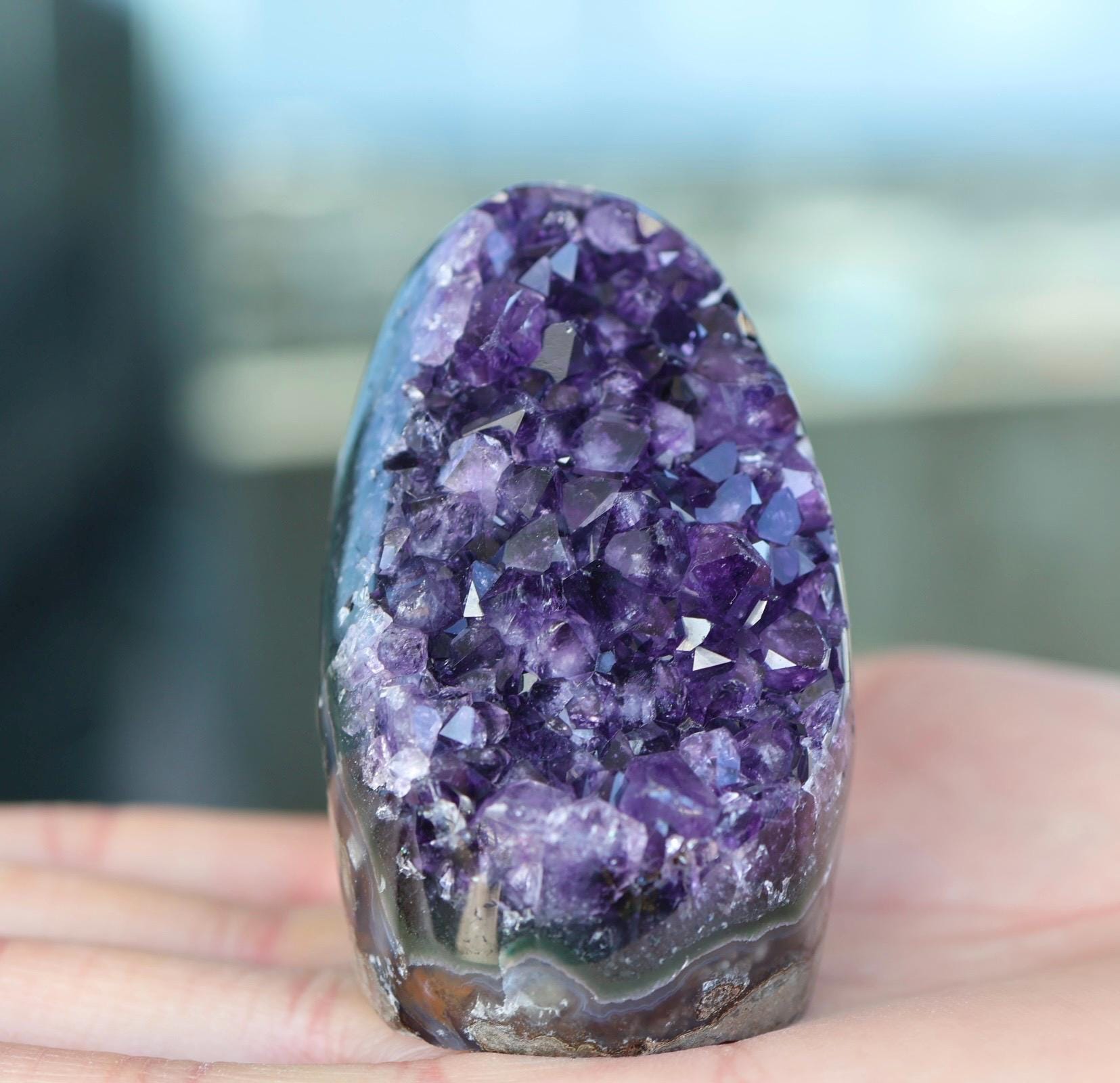 Natural Amethyst Geode 205g, Deep Purple Crystal Cluster, Freeform Amethyst, Druzy Quartz Crystal, Home Decor, Shelf Decor, Gift for Her