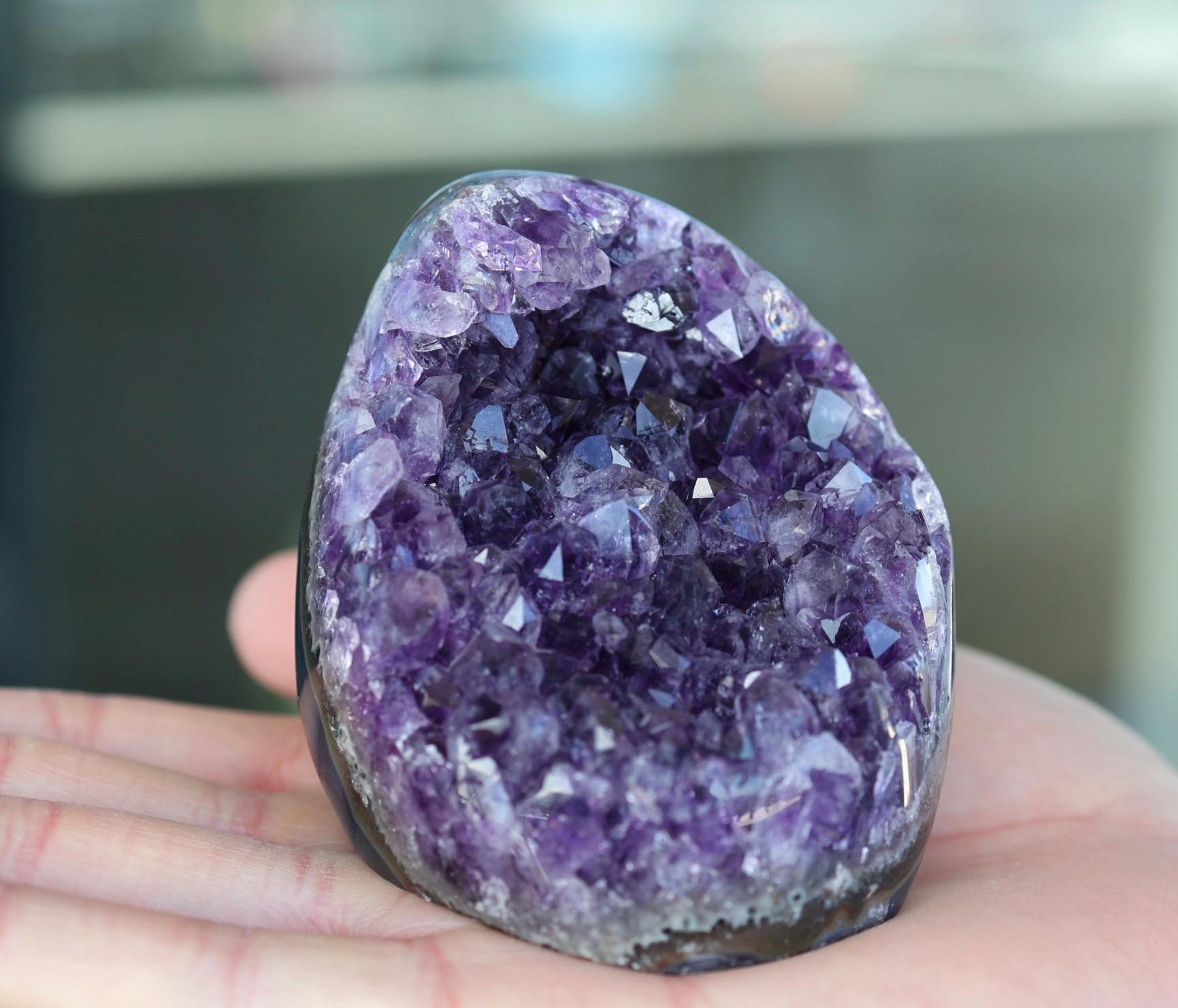 Natural Amethyst Geode 310g, Deep Purple Amethyst Cluster, Freeform Crystal Decor, Druzy Quartz Display, Home Shelf Decor, Gift for Her