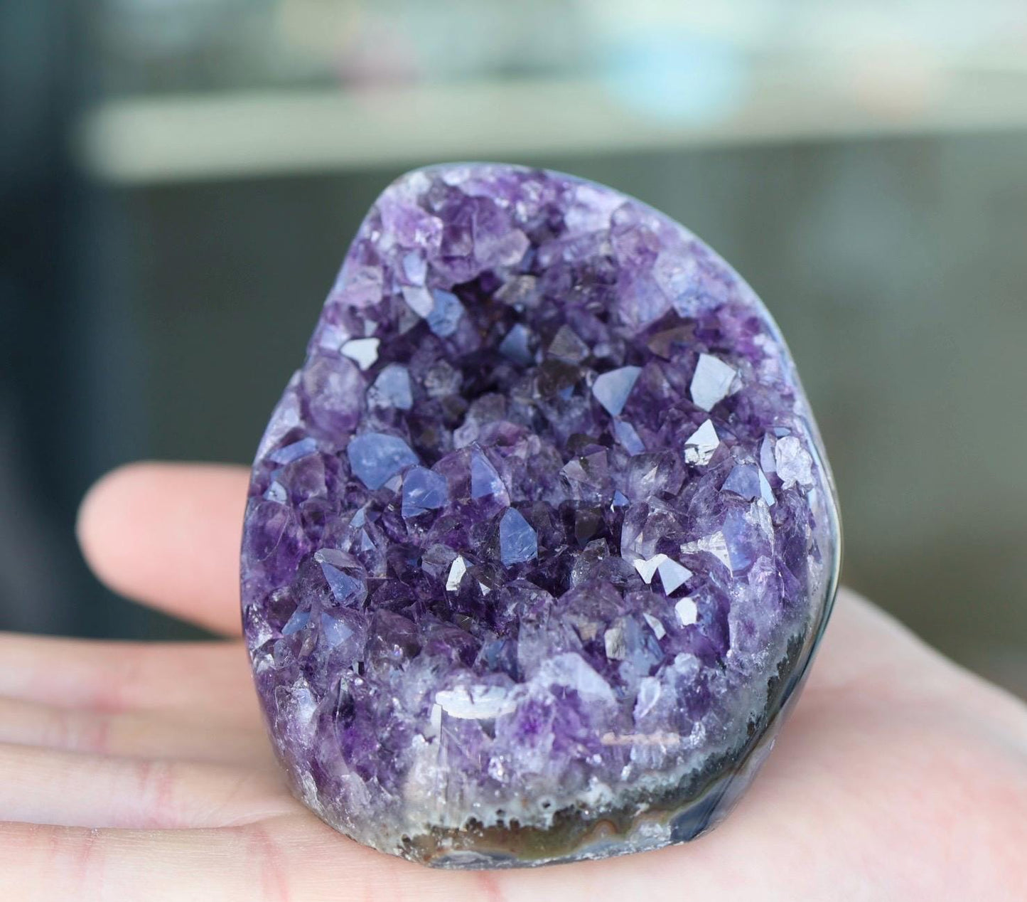Natural Amethyst Geode 310g, Deep Purple Amethyst Cluster, Freeform Crystal Decor, Druzy Quartz Display, Home Shelf Decor, Gift for Her