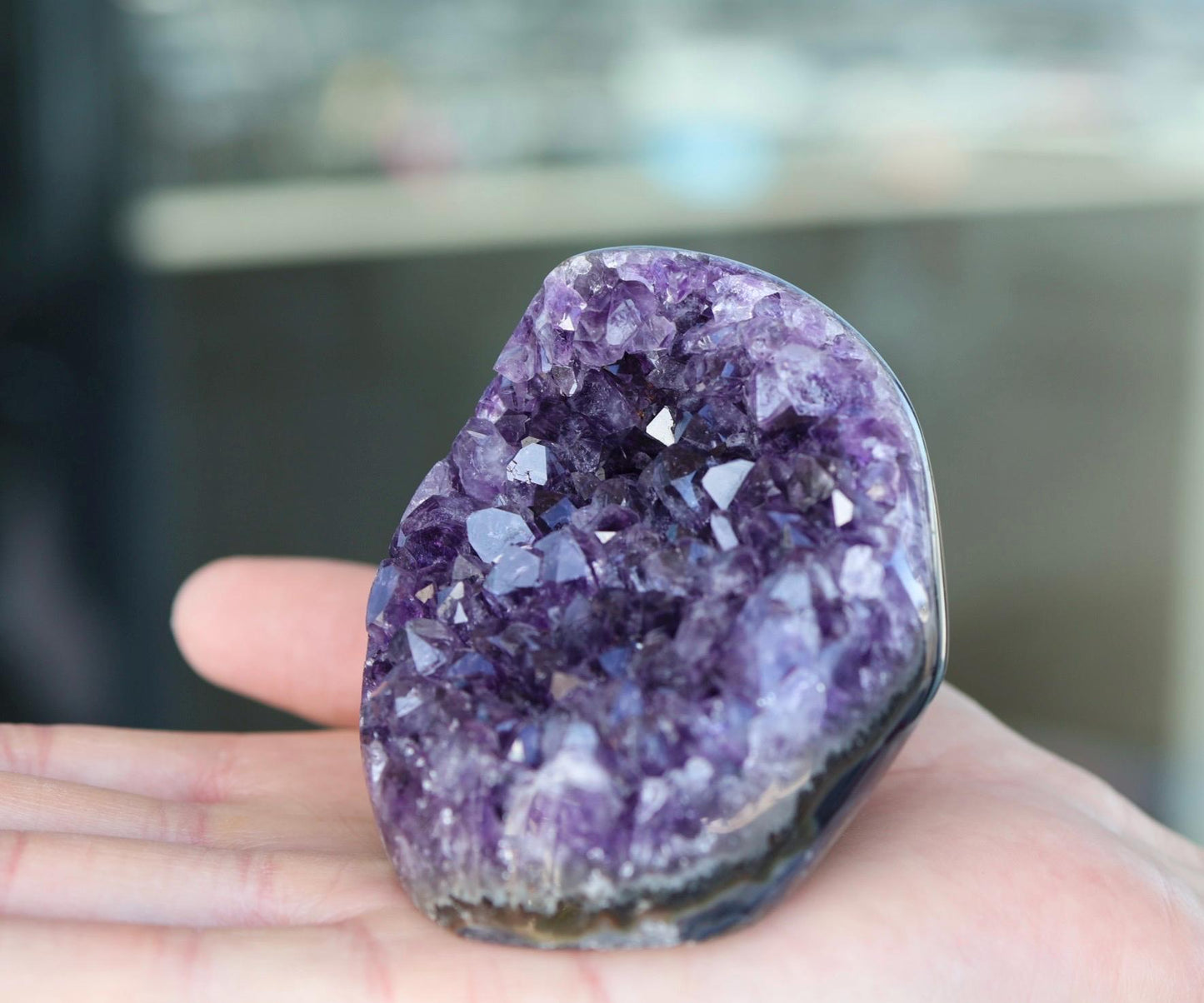 Natural Amethyst Geode 310g, Deep Purple Amethyst Cluster, Freeform Crystal Decor, Druzy Quartz Display, Home Shelf Decor, Gift for Her
