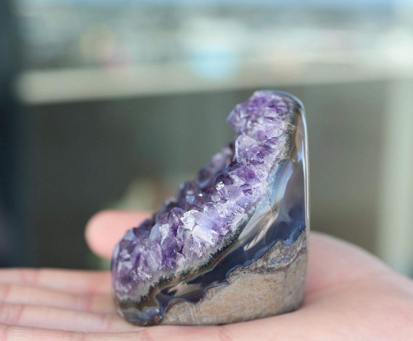 Natural Amethyst Geode 310g, Deep Purple Amethyst Cluster, Freeform Crystal Decor, Druzy Quartz Display, Home Shelf Decor, Gift for Her