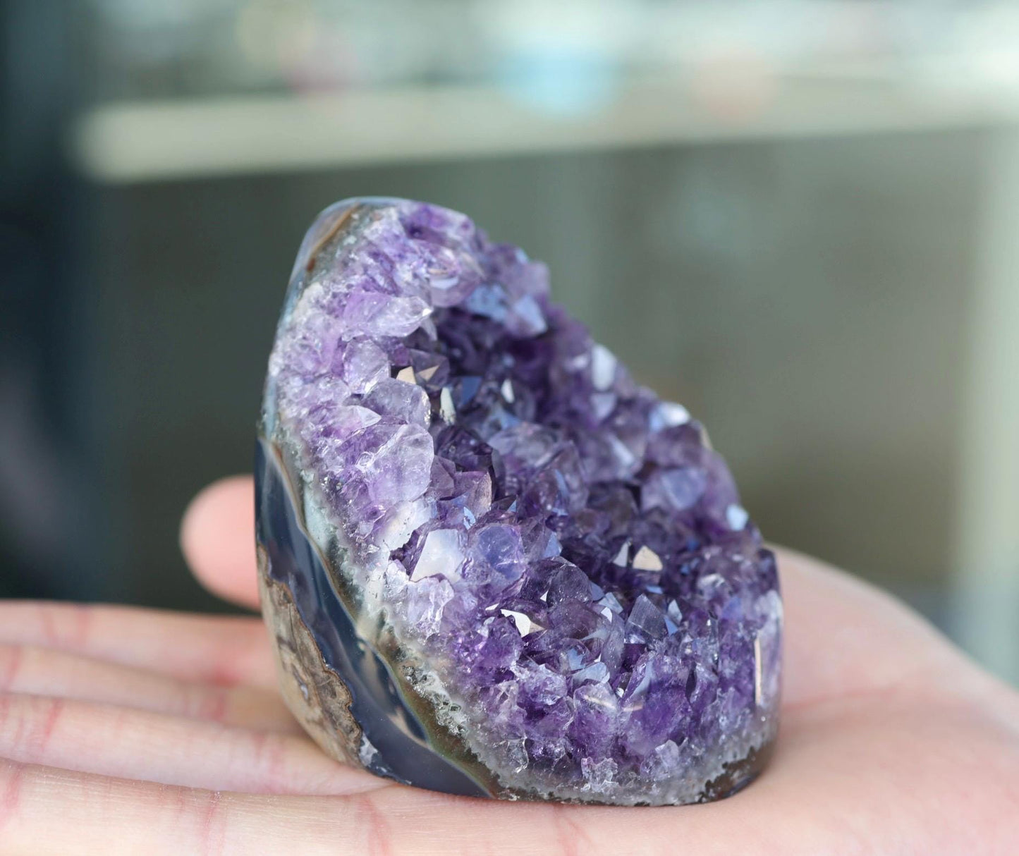 Natural Amethyst Geode 310g, Deep Purple Amethyst Cluster, Freeform Crystal Decor, Druzy Quartz Display, Home Shelf Decor, Gift for Her