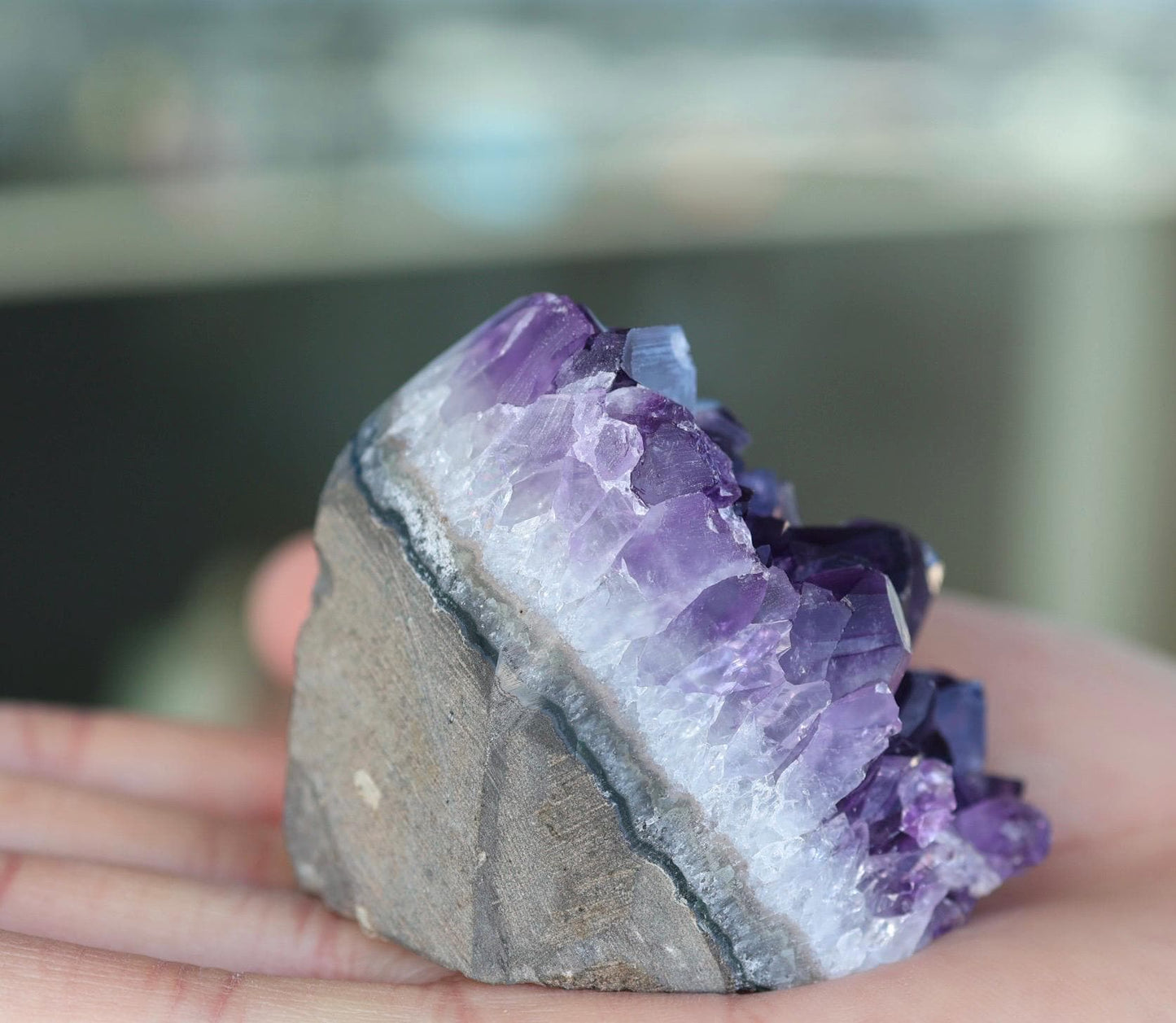 Natural Uruguay Amethyst Geode | Deep Purple Large Crystal Cluster | Standing Crystal Cave | One of a Kind Home Decor | 169g