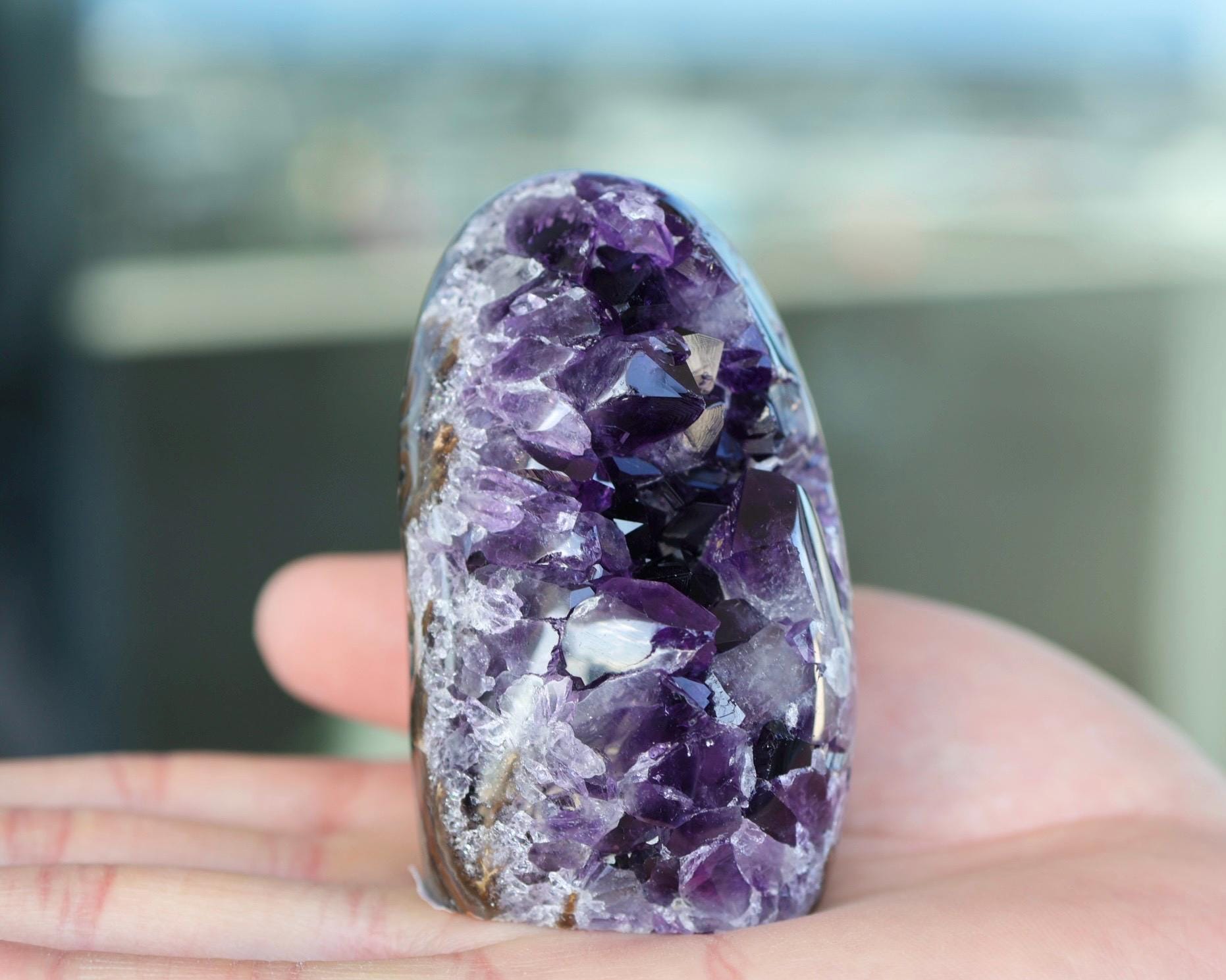 Deep Purple Uruguay Amethyst Geode | Natural Crystal Cave | Standing Amethyst Decor | One of a Kind | 234g